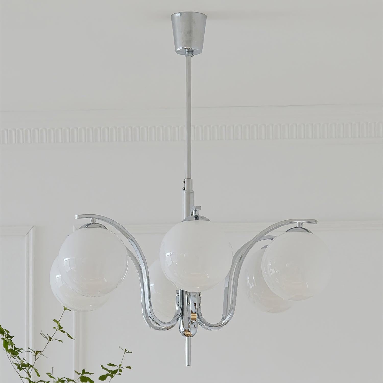 Lustra Chandelier Chrome Glass Modo Deco Elegant - Letslighting