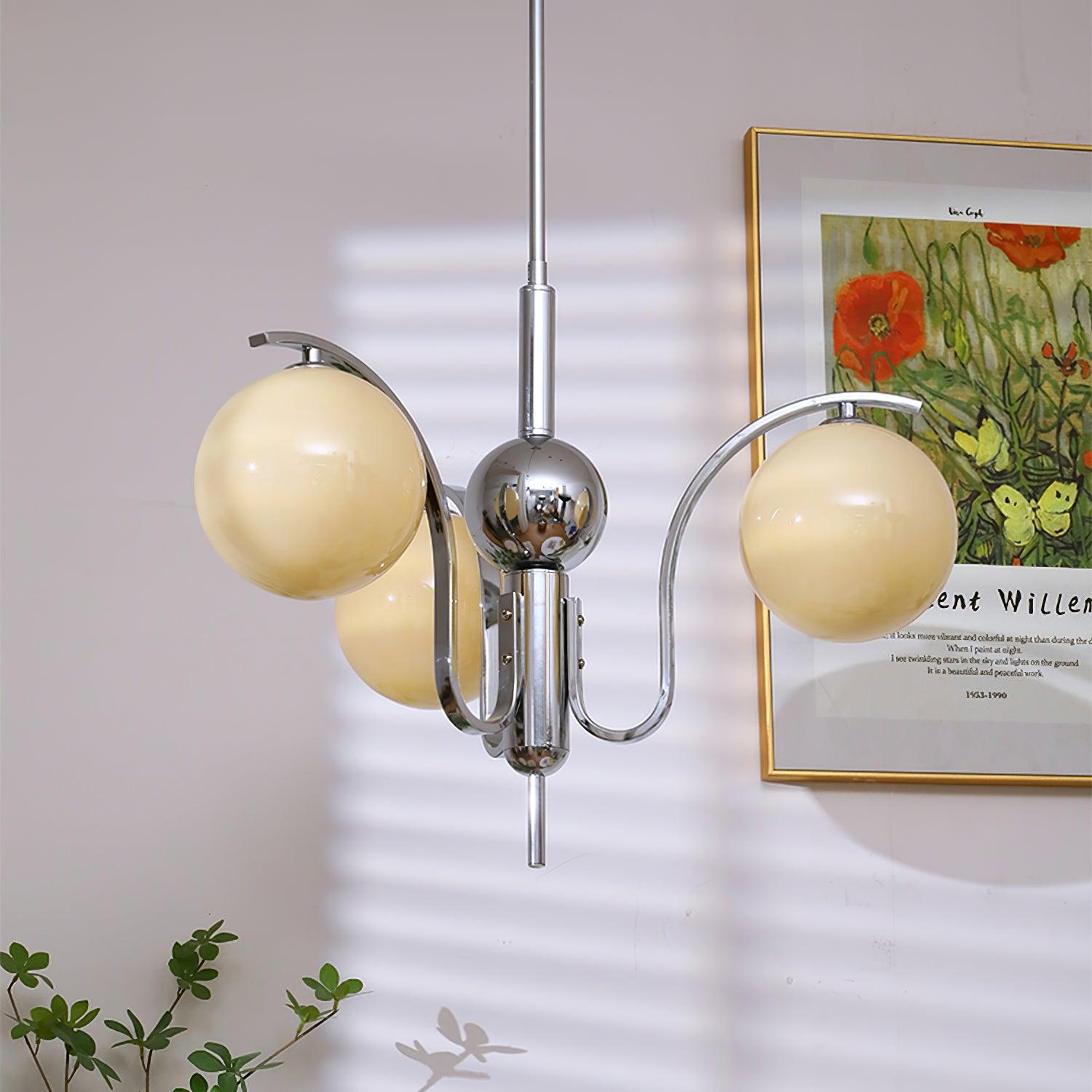 Lustra Chandelier Chrome Glass Modo Deco Elegant - Letslighting