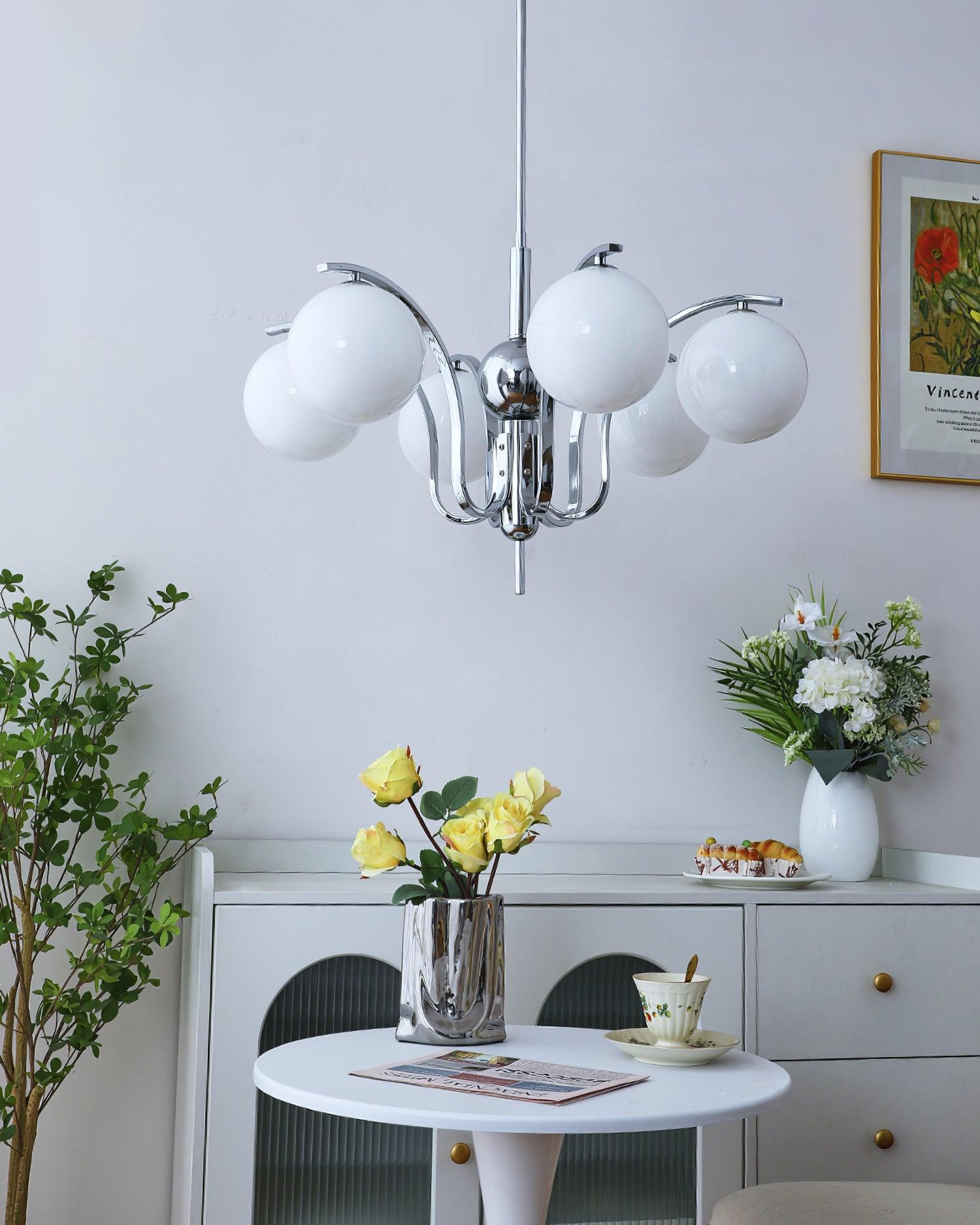 Lustra Chandelier Chrome Glass Modo Deco Elegant - Letslighting