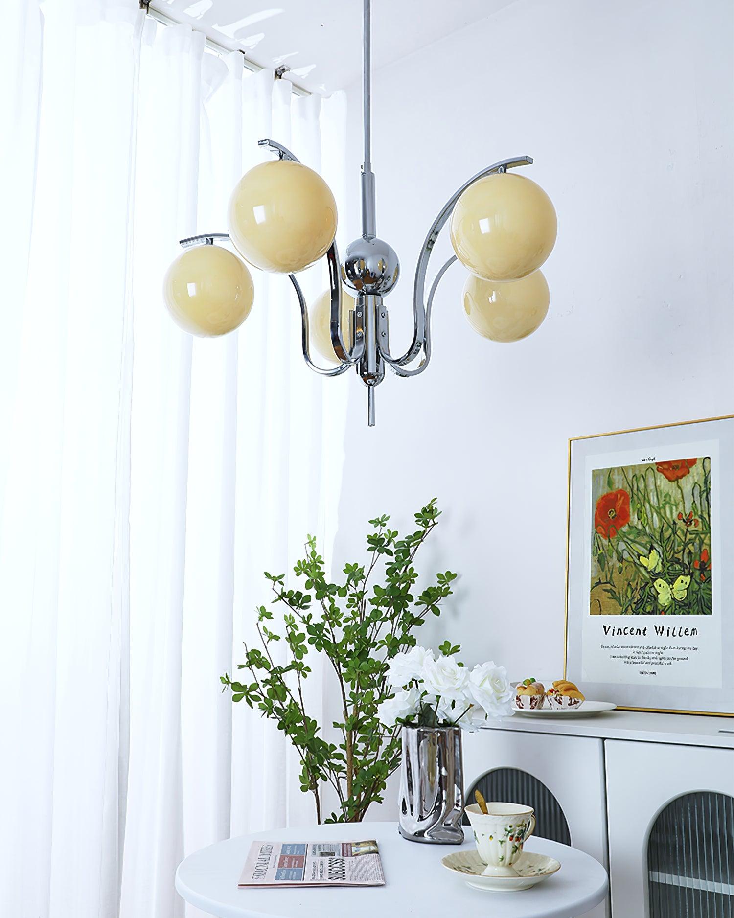 Lustra Chandelier Chrome Glass Modo Deco Elegant - Letslighting