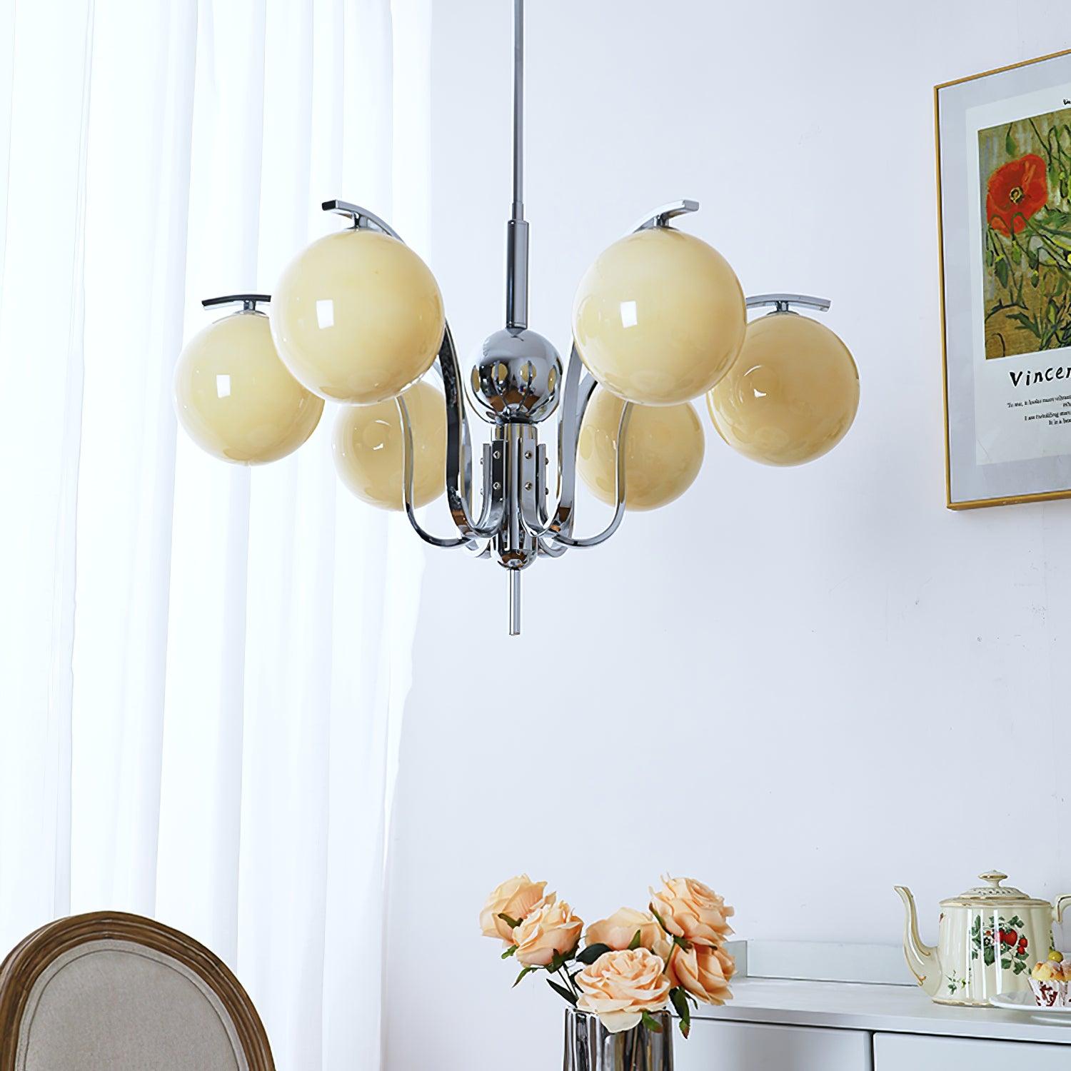 Lustra Chandelier Chrome Glass Modo Deco Elegant - Letslighting