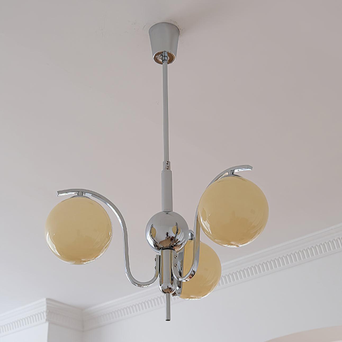Lustra Chandelier Chrome Glass Modo Deco Elegant - Letslighting