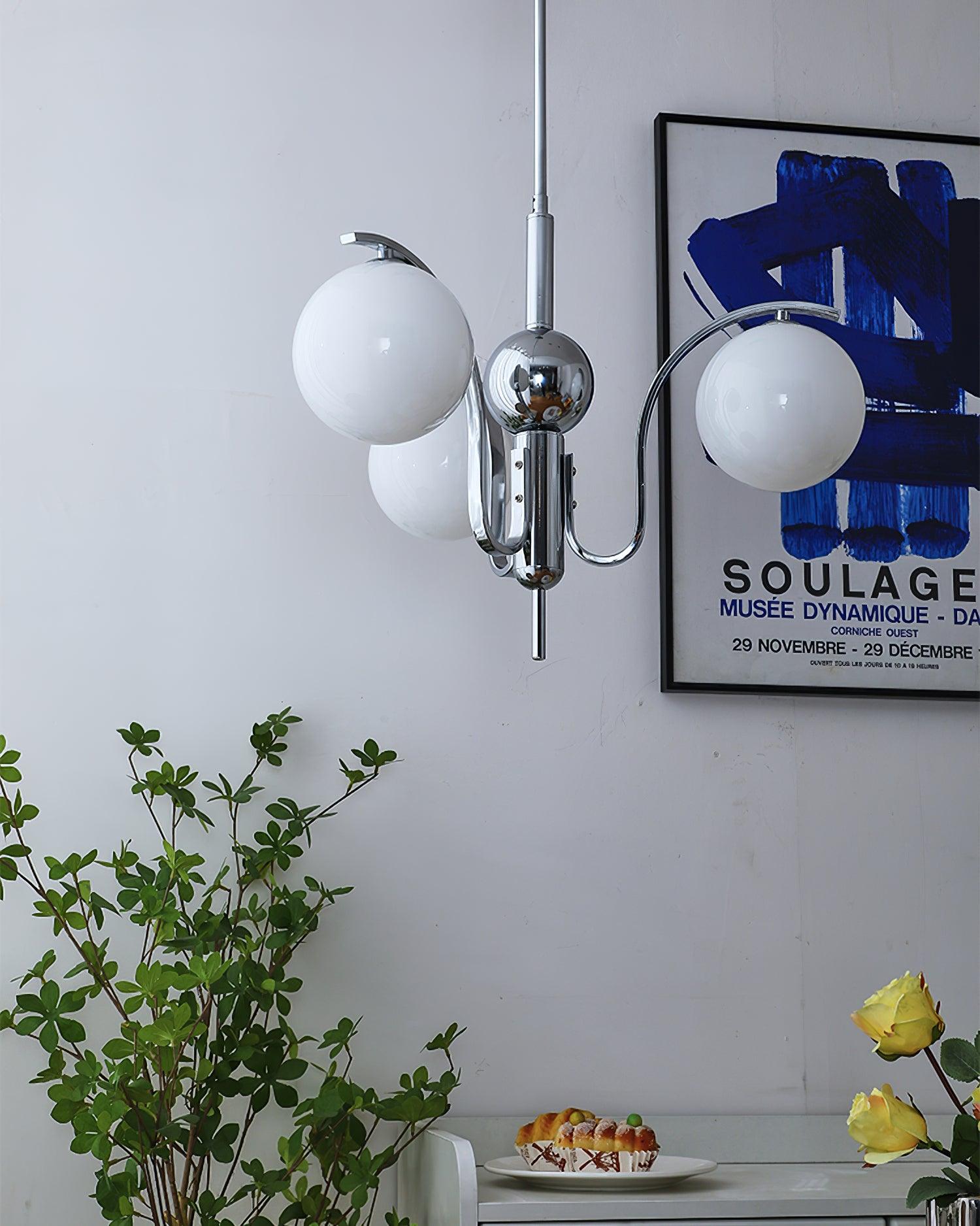 Lustra Chandelier Chrome Glass Modo Deco Elegant - Letslighting