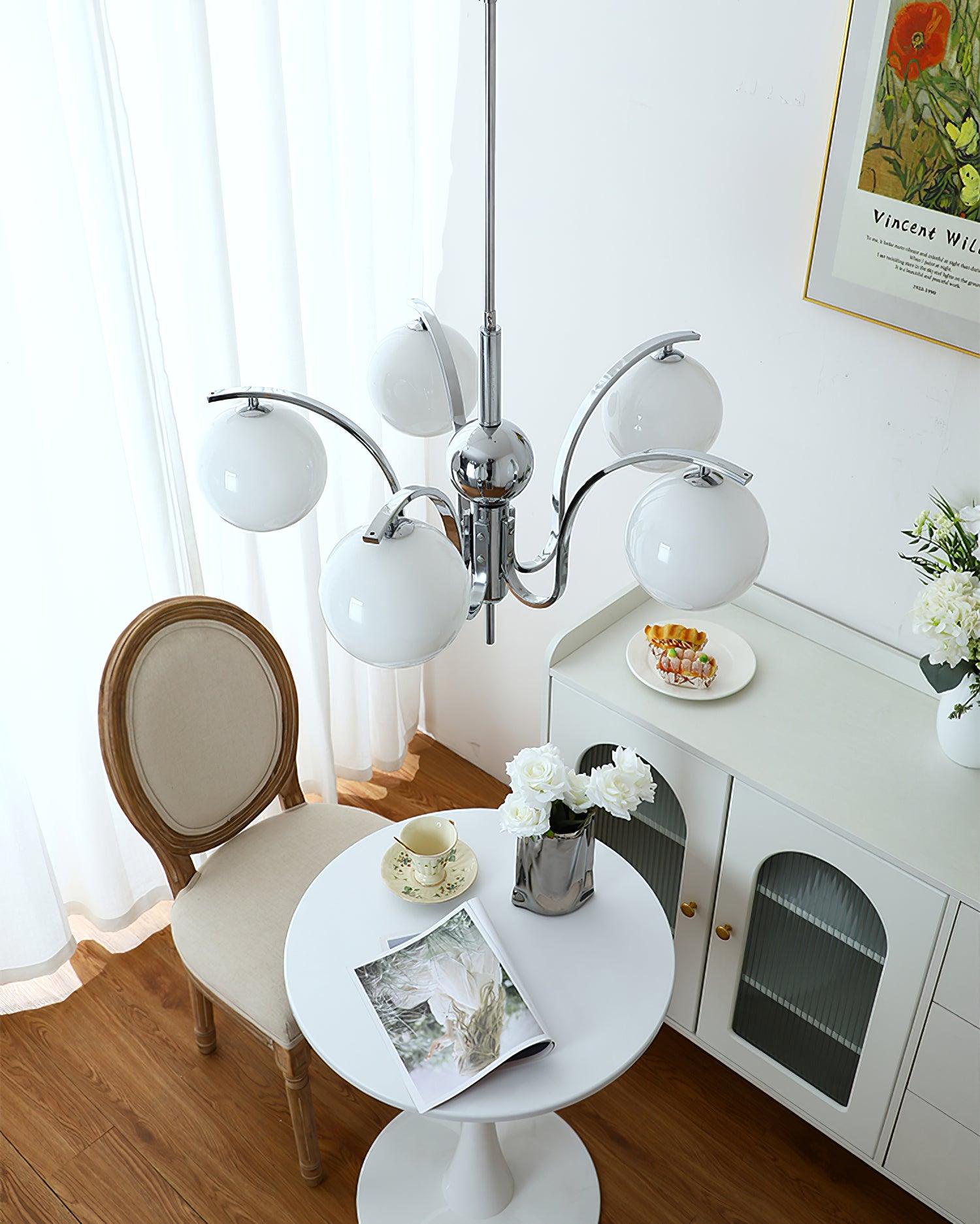 Lustra Chandelier Chrome Glass Modo Deco Elegant - Letslighting