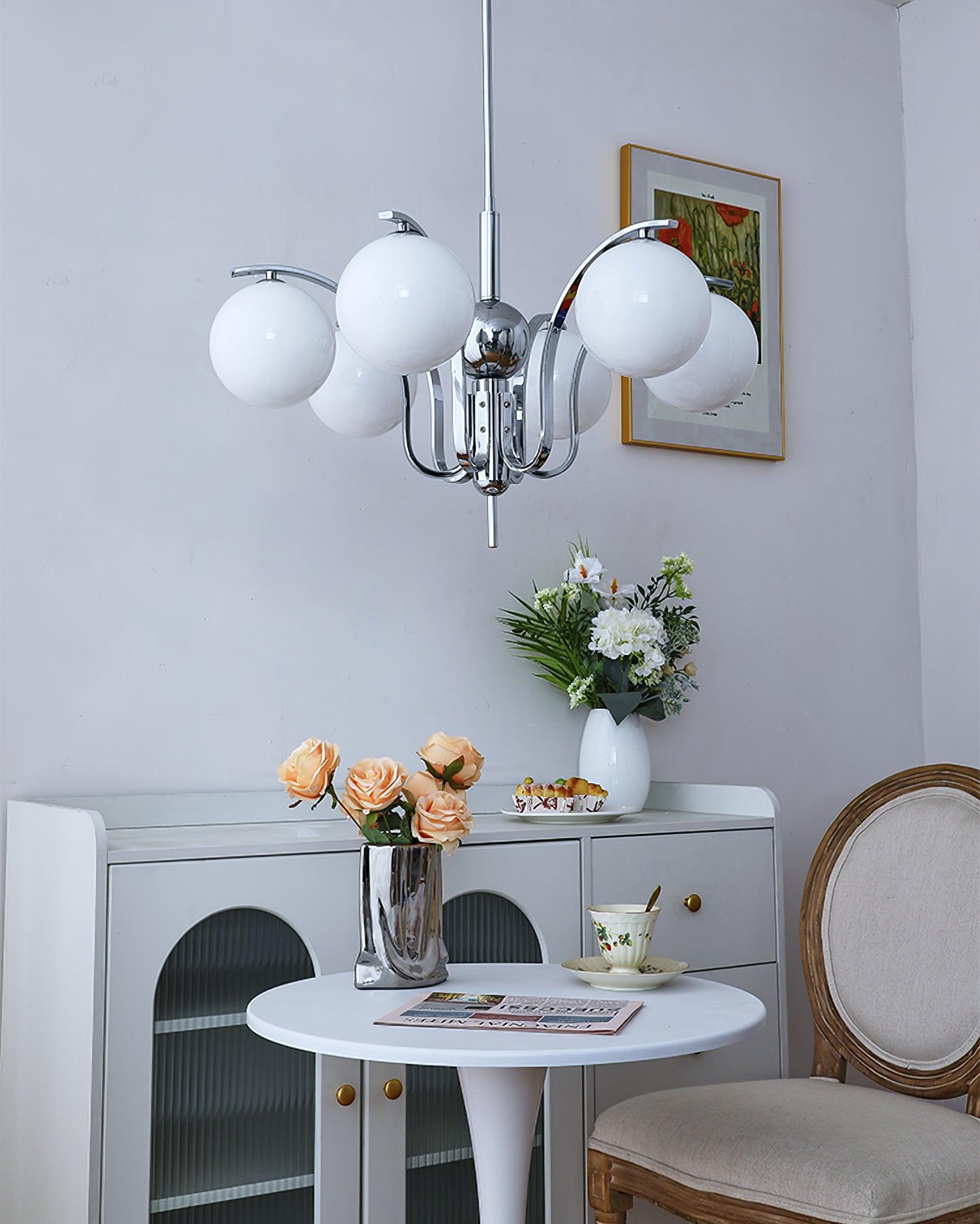 Lustra Chandelier Chrome Glass Modo Deco Elegant - Letslighting
