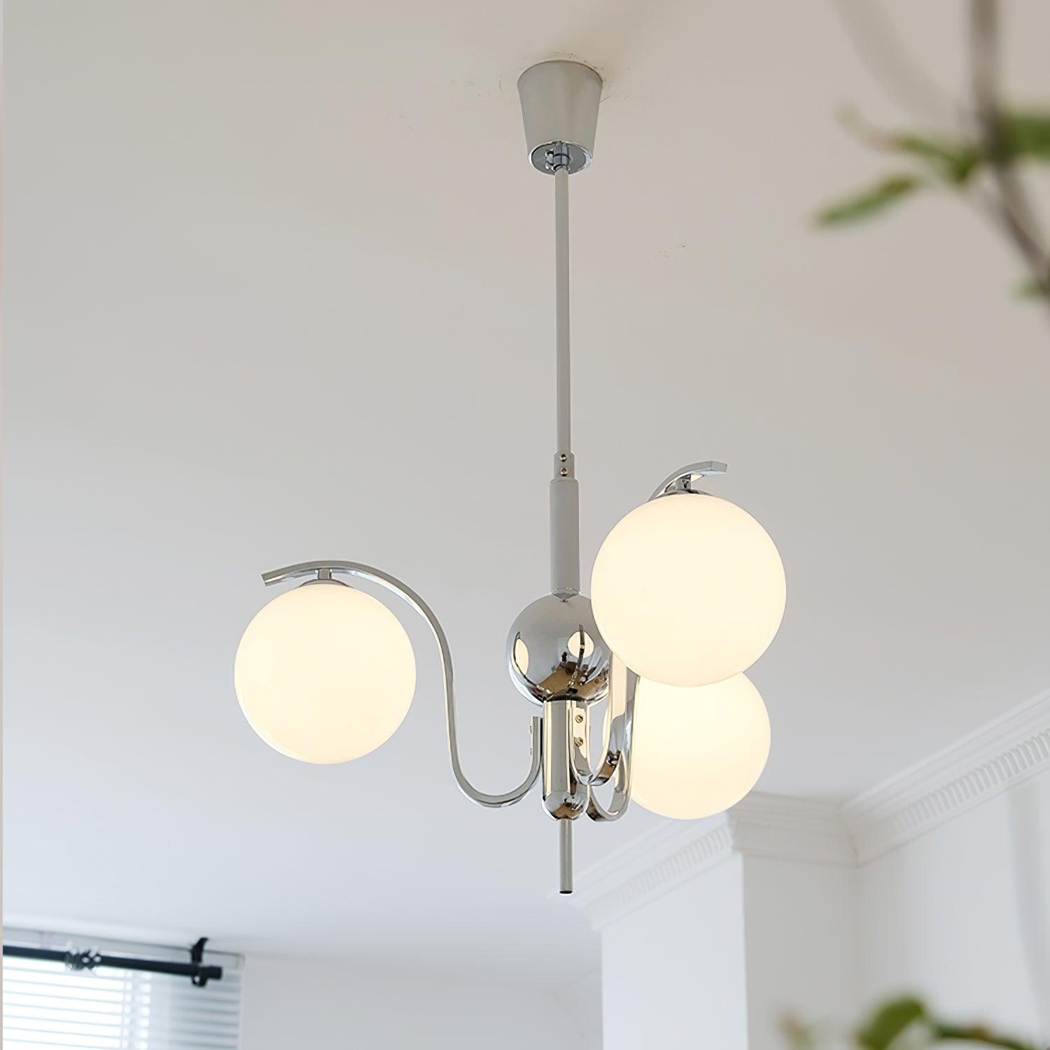 Lustra Chandelier Chrome Glass Modo Deco Elegant - Letslighting