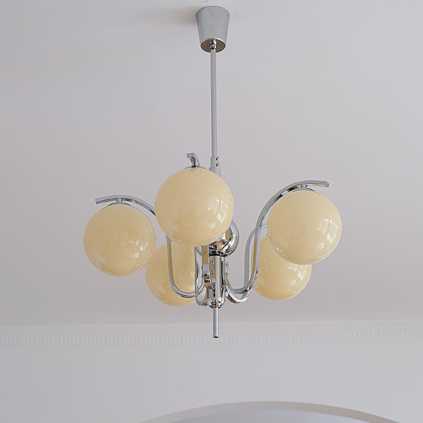 Lustra Chandelier Chrome Glass Modo Deco Elegant - Letslighting