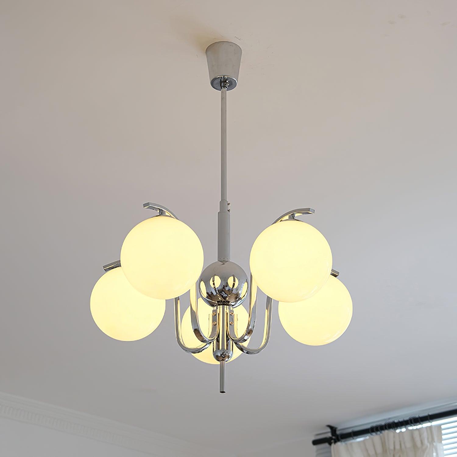 Lustra Chandelier Chrome Glass Modo Deco Elegant - Letslighting