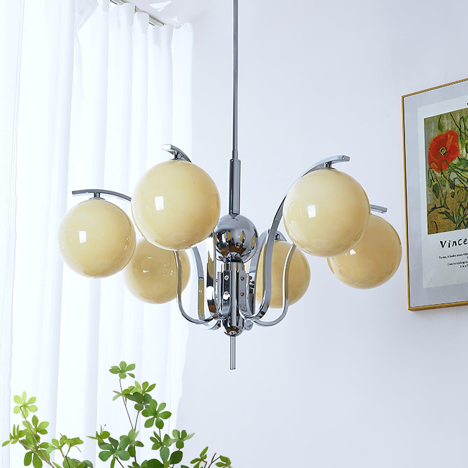 Lustra Chandelier Chrome Glass Modo Deco Elegant - Letslighting