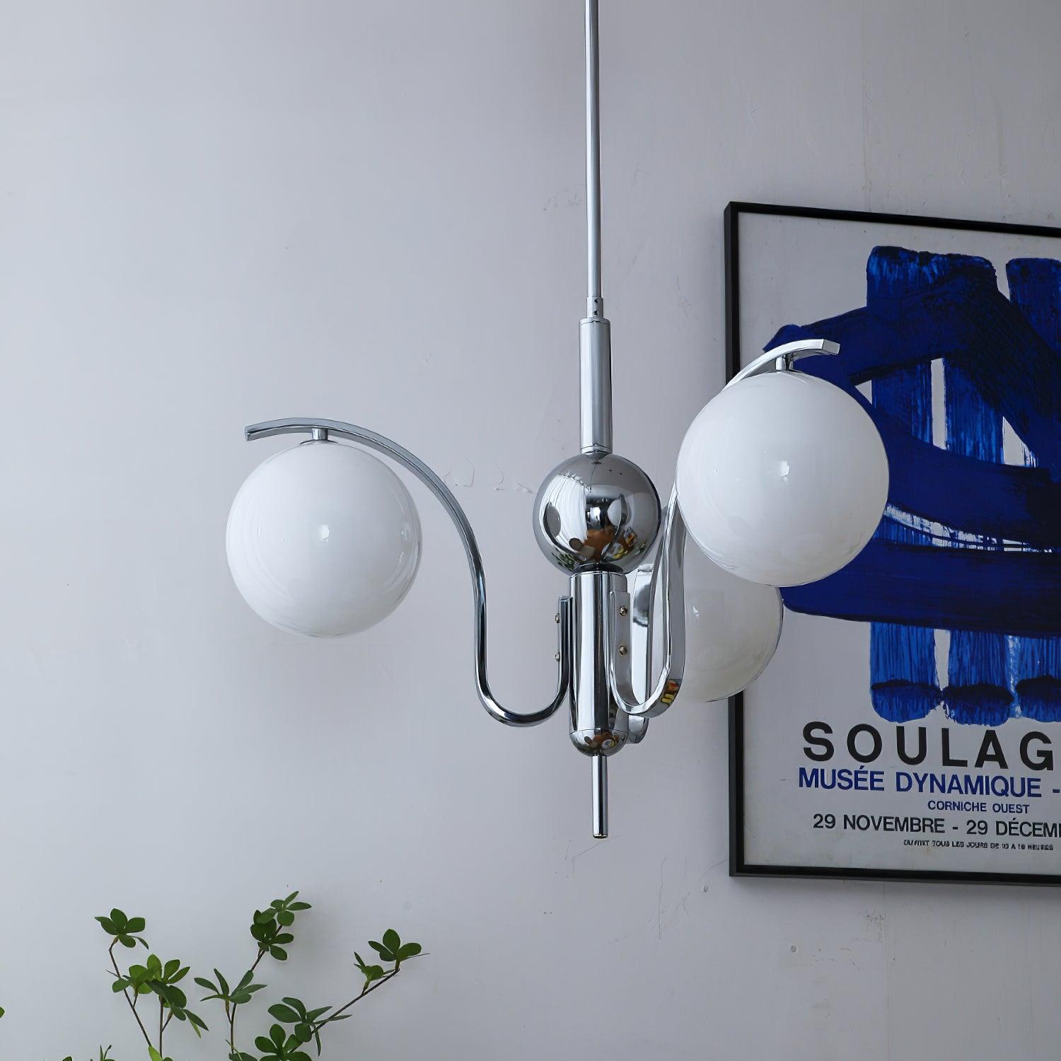 Lustra Chandelier Chrome Glass Modo Deco Elegant - Letslighting