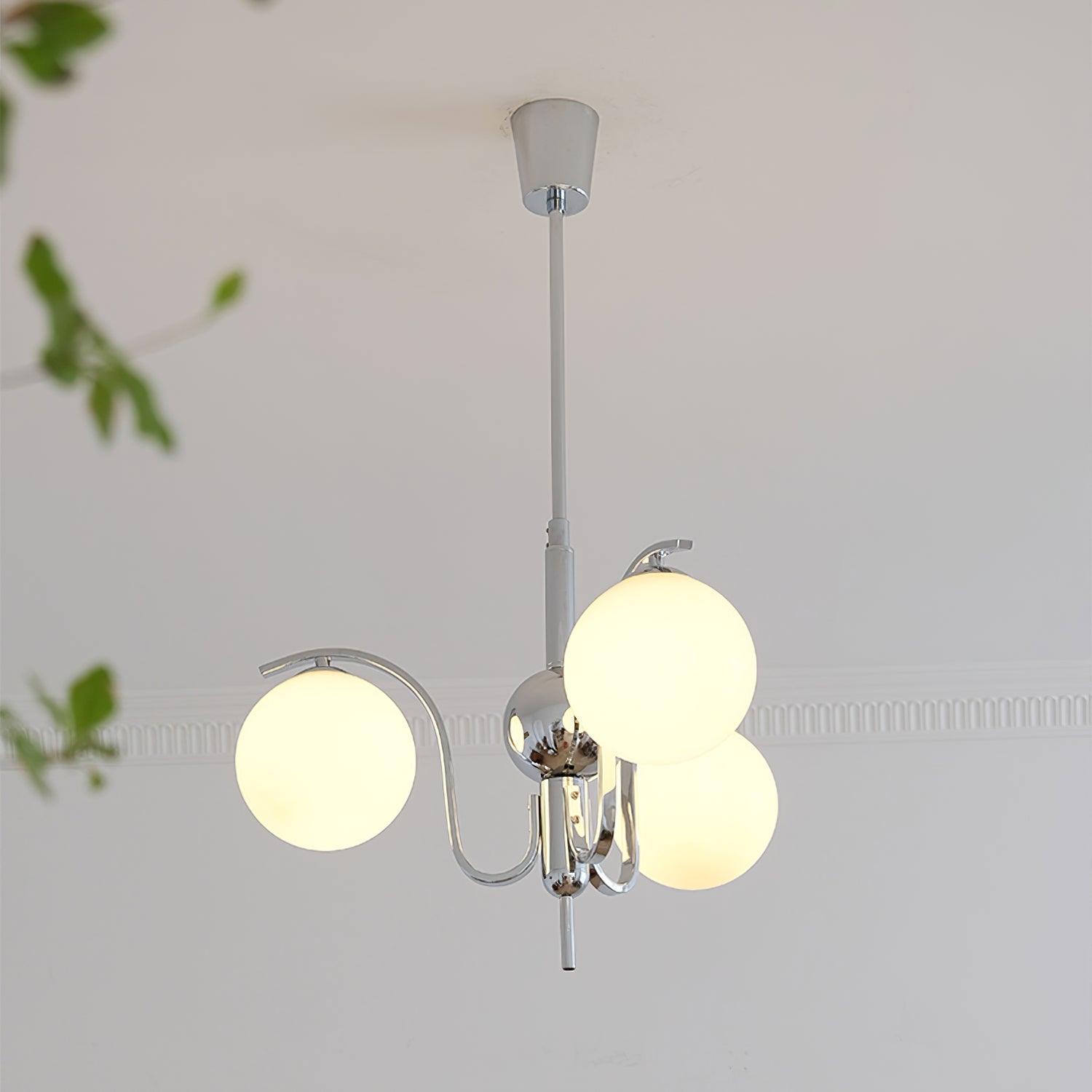 Lustra Chandelier Chrome Glass Modo Deco Elegant - Letslighting