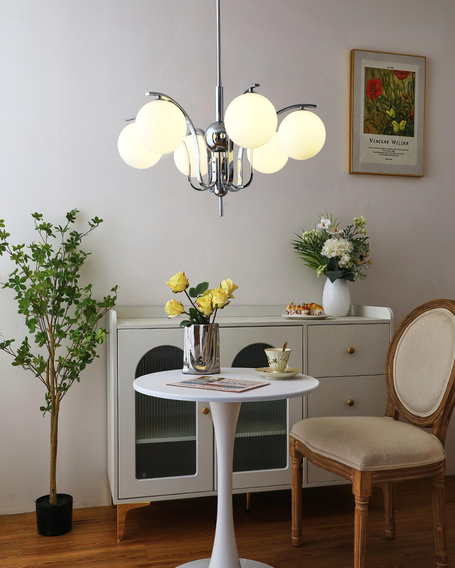 Lustra Chandelier Chrome Glass Modo Deco Elegant - Letslighting