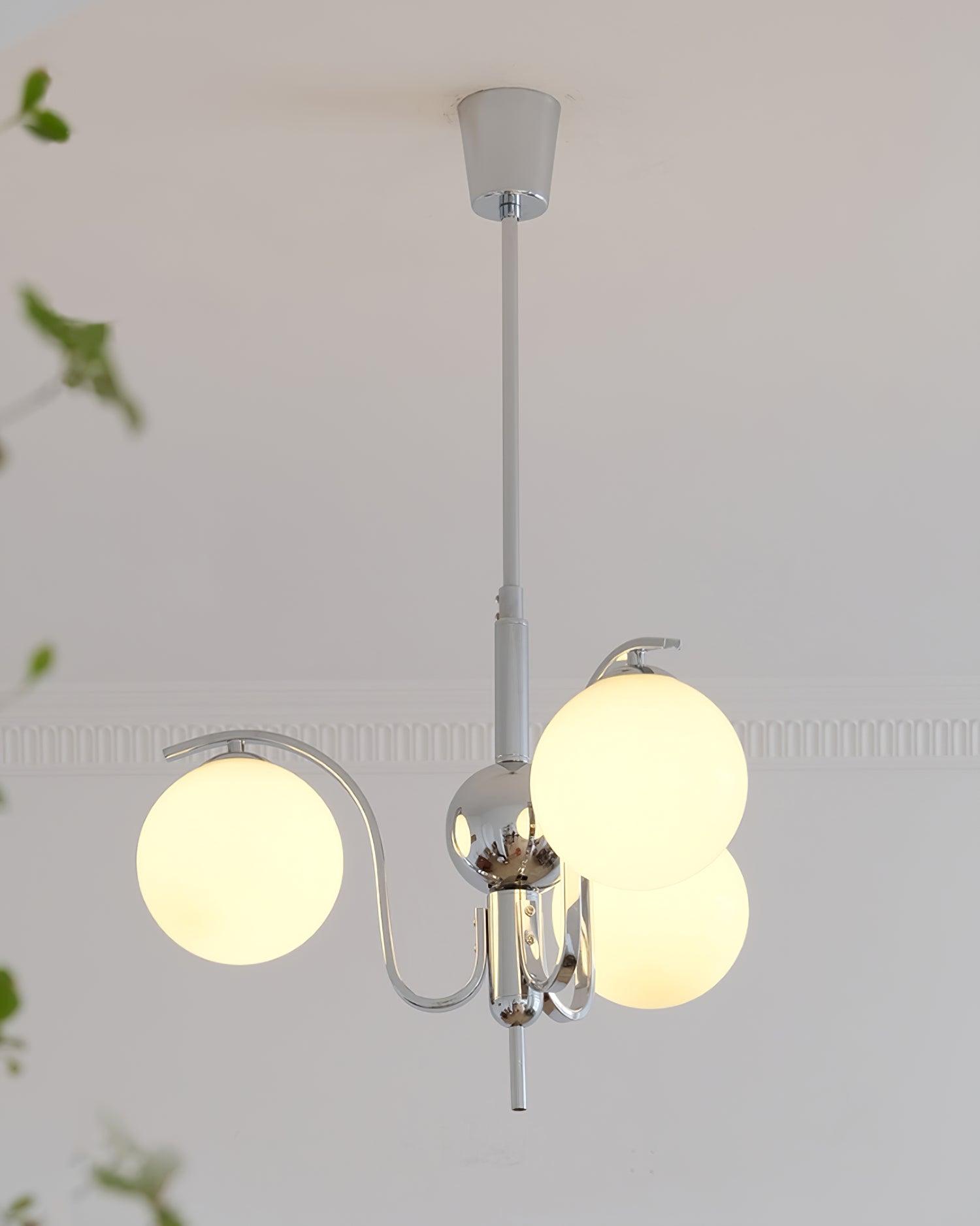 Lustra Chandelier Chrome Glass Modo Deco Elegant - Letslighting