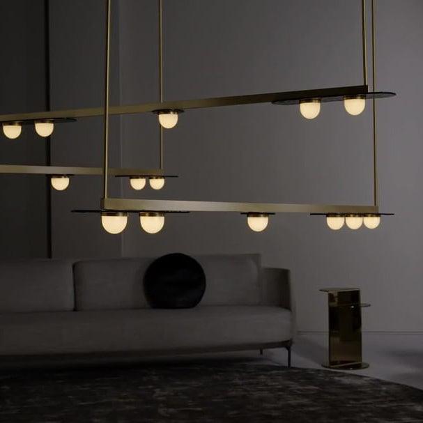 Lustra Chandelier LED Linear Gold Frame - Letslighting