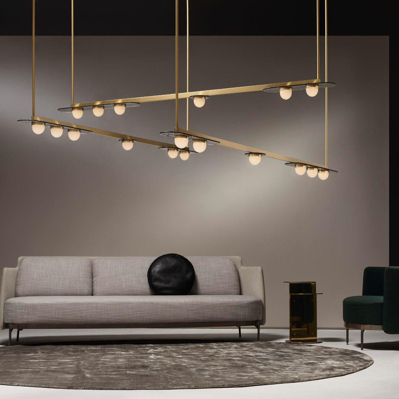Lustra Chandelier LED Linear Gold Frame - Letslighting