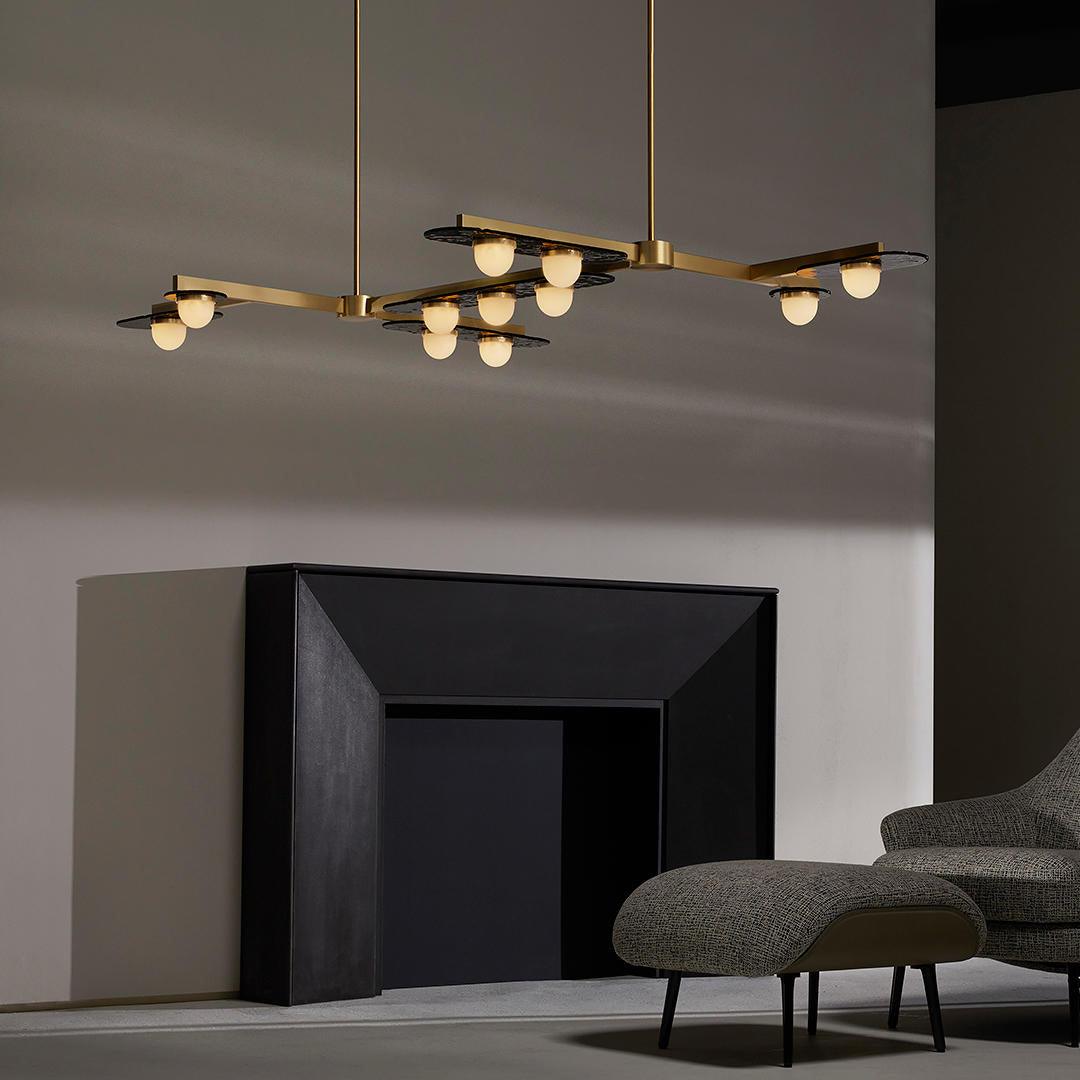 Lustra Chandelier LED Linear Gold Frame - Letslighting
