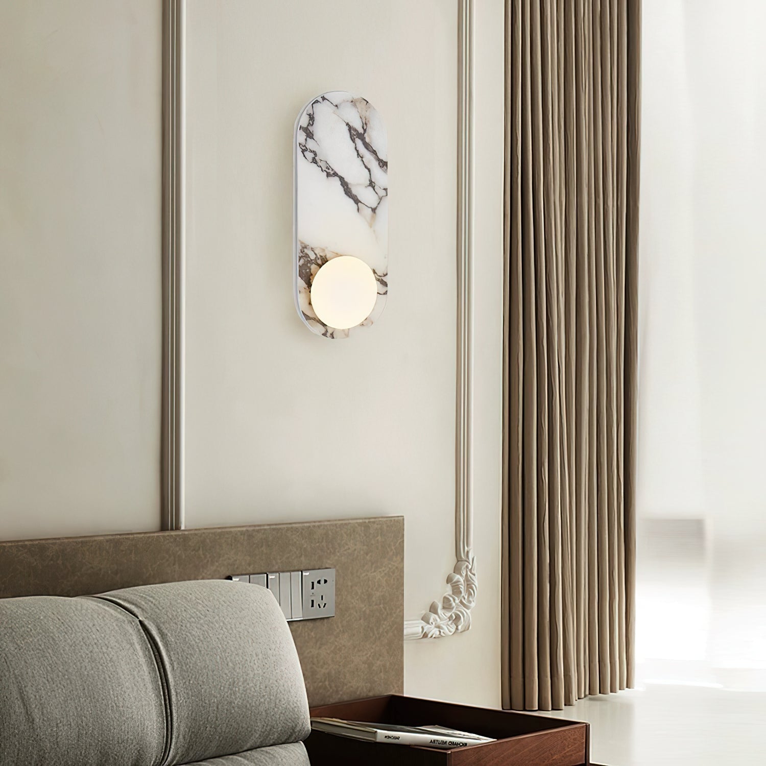 Covelyra Modern Minimalist Marble Glass Wall Lamp - Letslighting