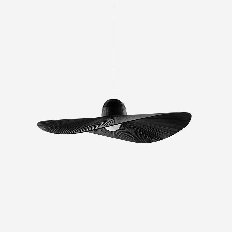 Moire Hat Pendant Lamp Pleated Fabric Modern - Letslighting