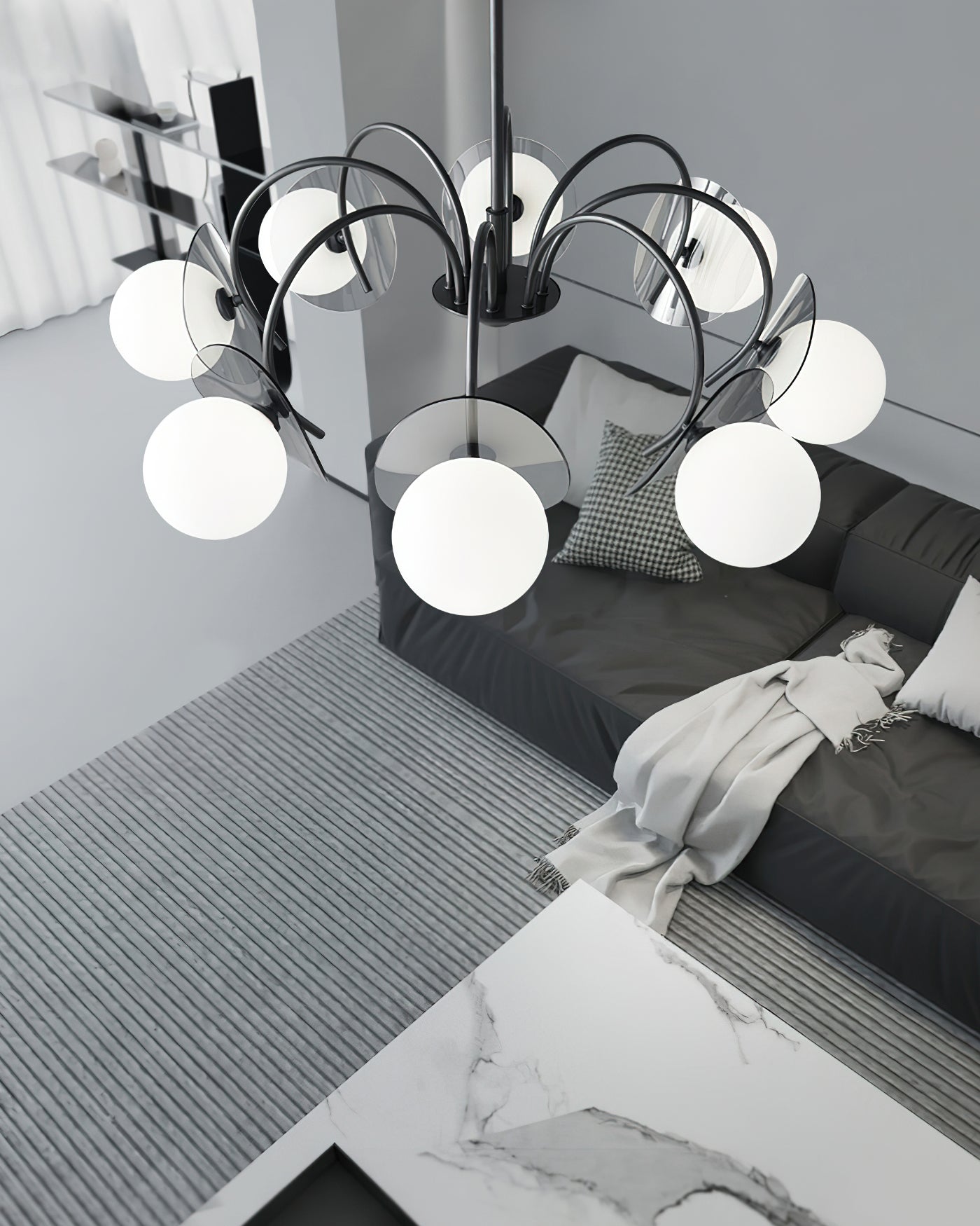 Aurora Chandelier Globe Arm Sculptural - Letslighting
