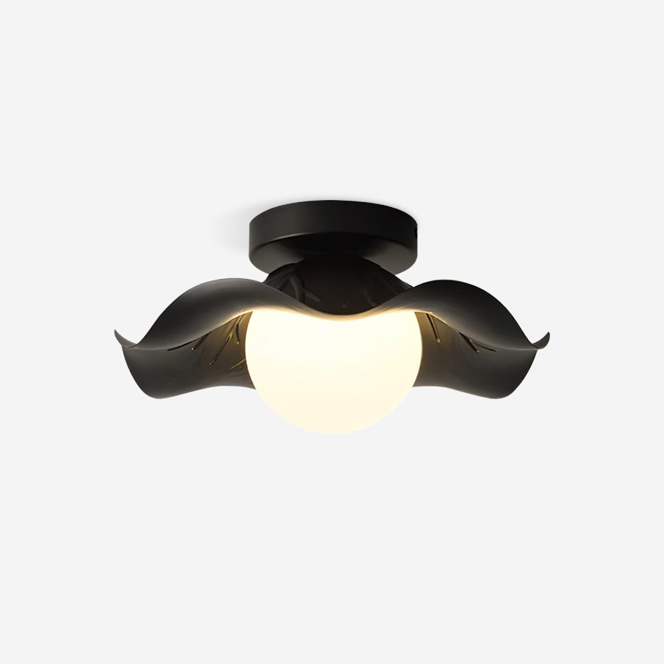 Monae Ceiling Light Petal Black Globe - Letslighting