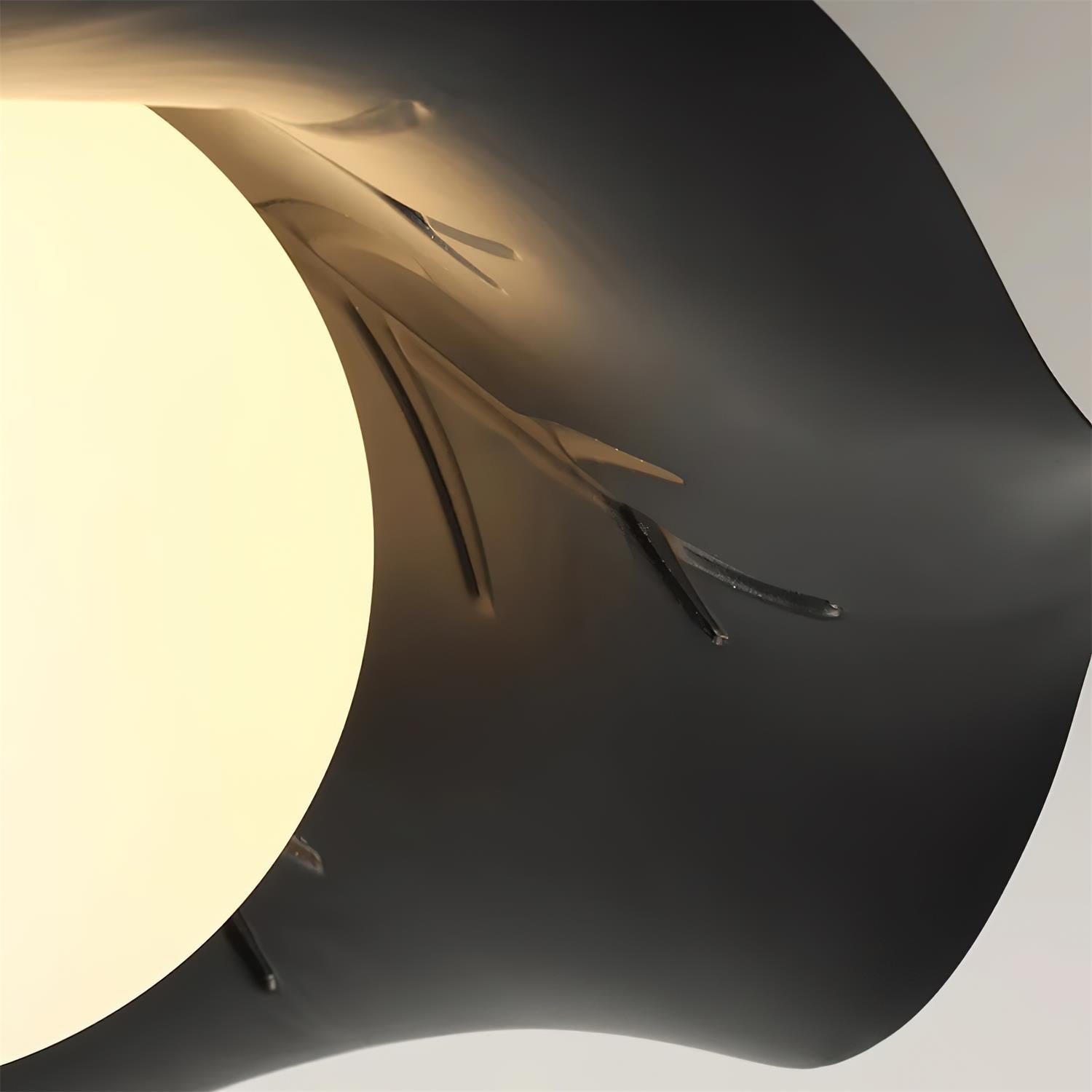 Monae Ceiling Light Petal Black Globe - Letslighting