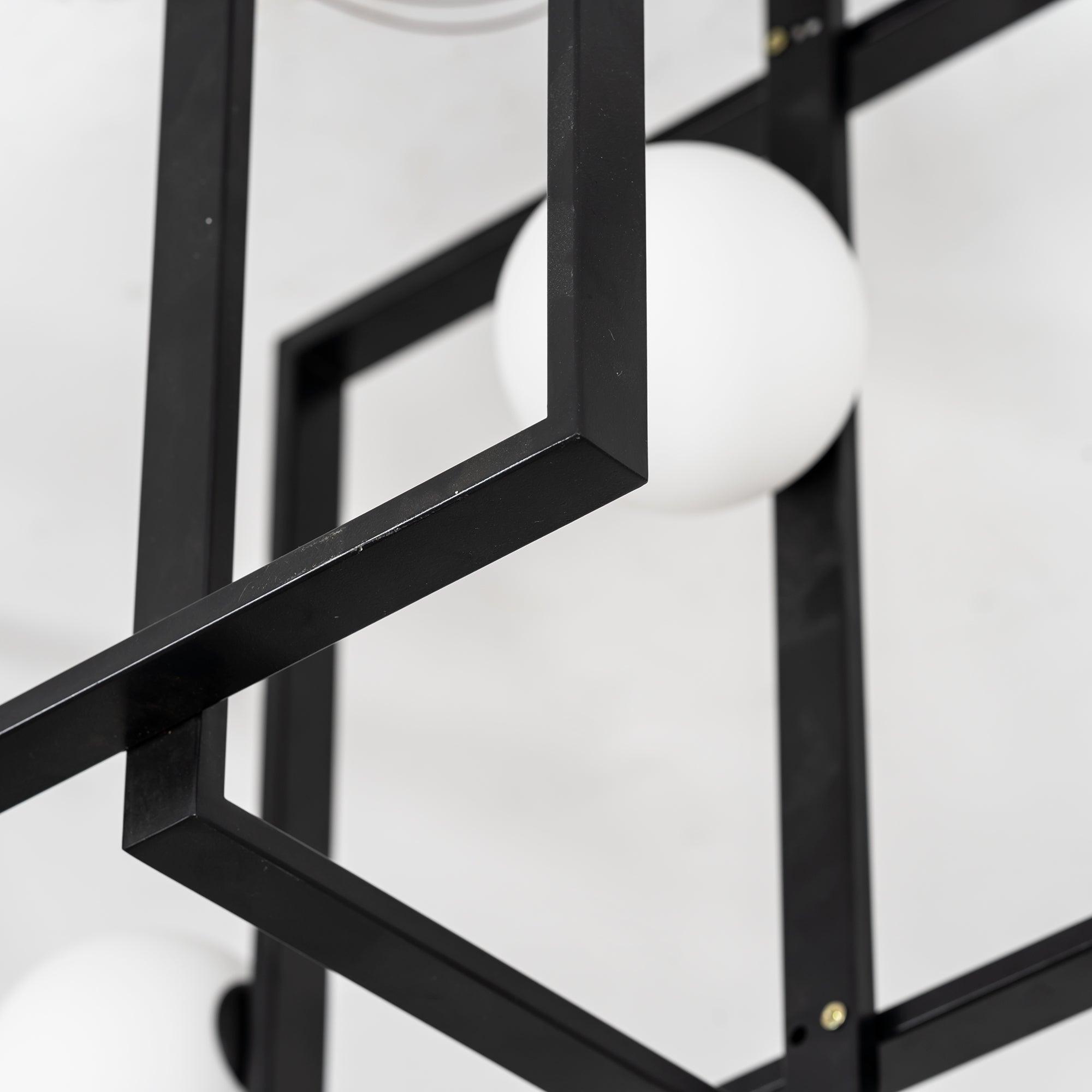 Lustra Chandelier Mondrian Glass Brass Geometric Modern - Blowlighting