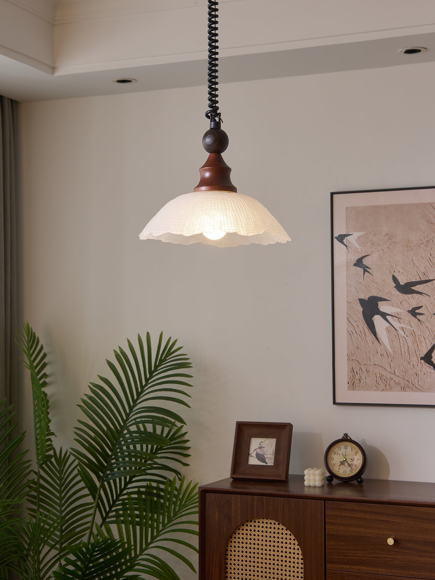 Nydoreth Elegance Vintage Art Wood Pendant Lamp - Letslighting