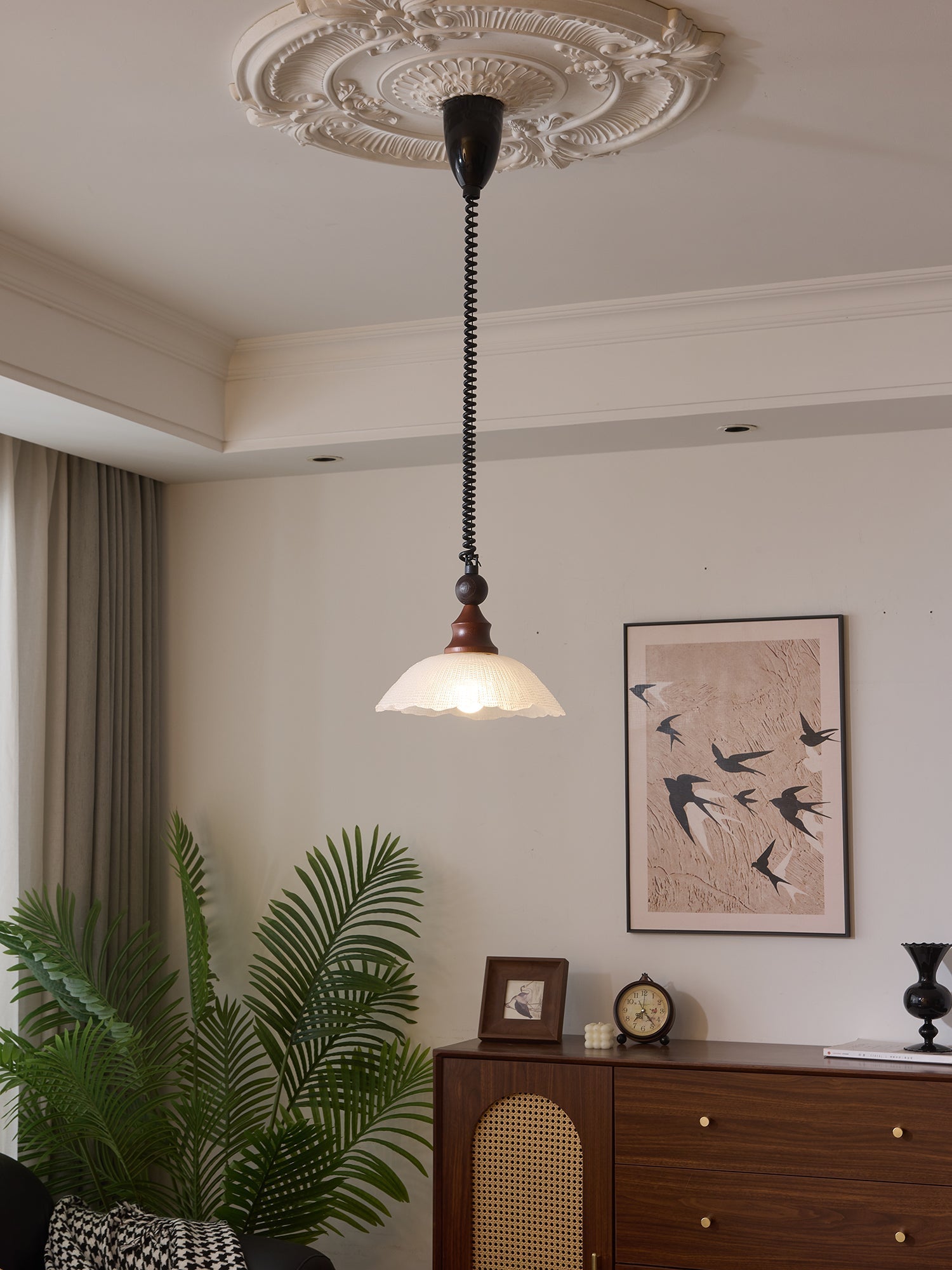 Nydoreth Elegance Vintage Art Wood Pendant Lamp - Letslighting