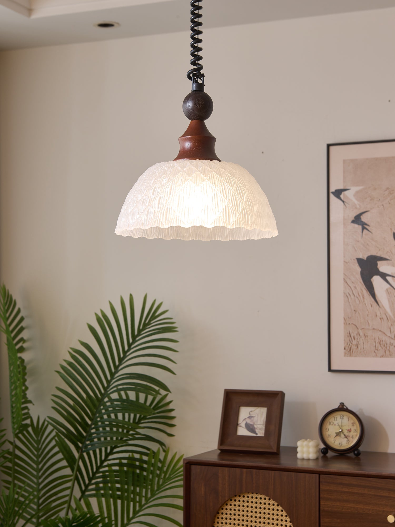 Nydoreth Elegance Vintage Art Wood Pendant Lamp - Letslighting