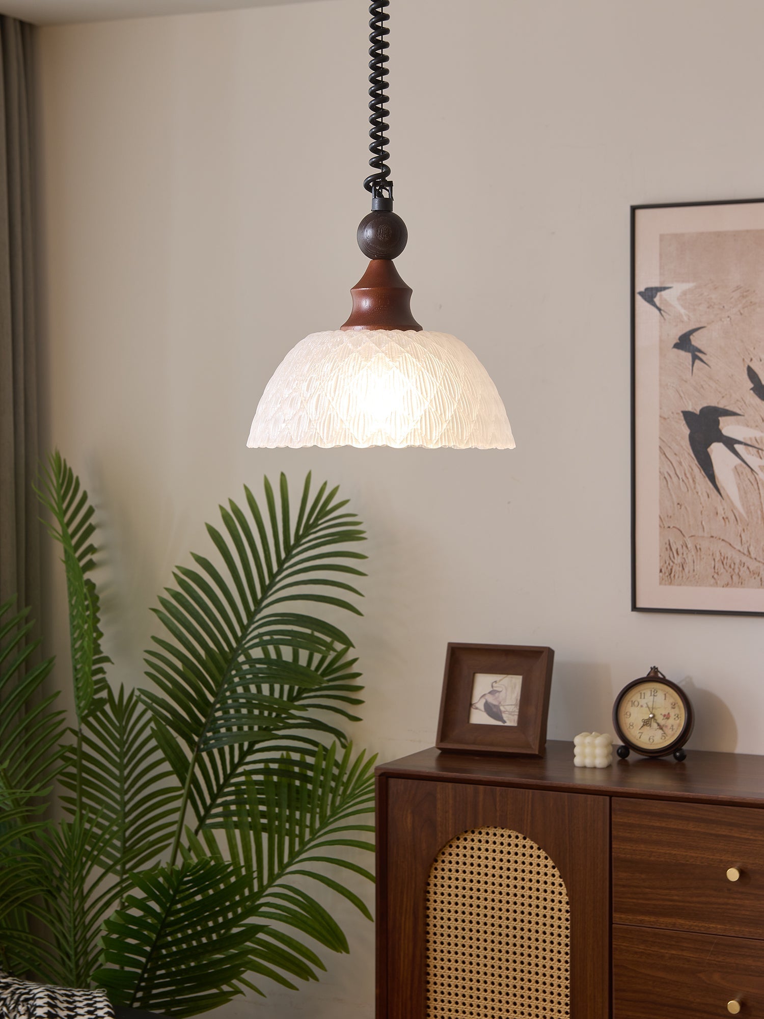 Nydoreth Elegance Vintage Art Wood Pendant Lamp - Letslighting