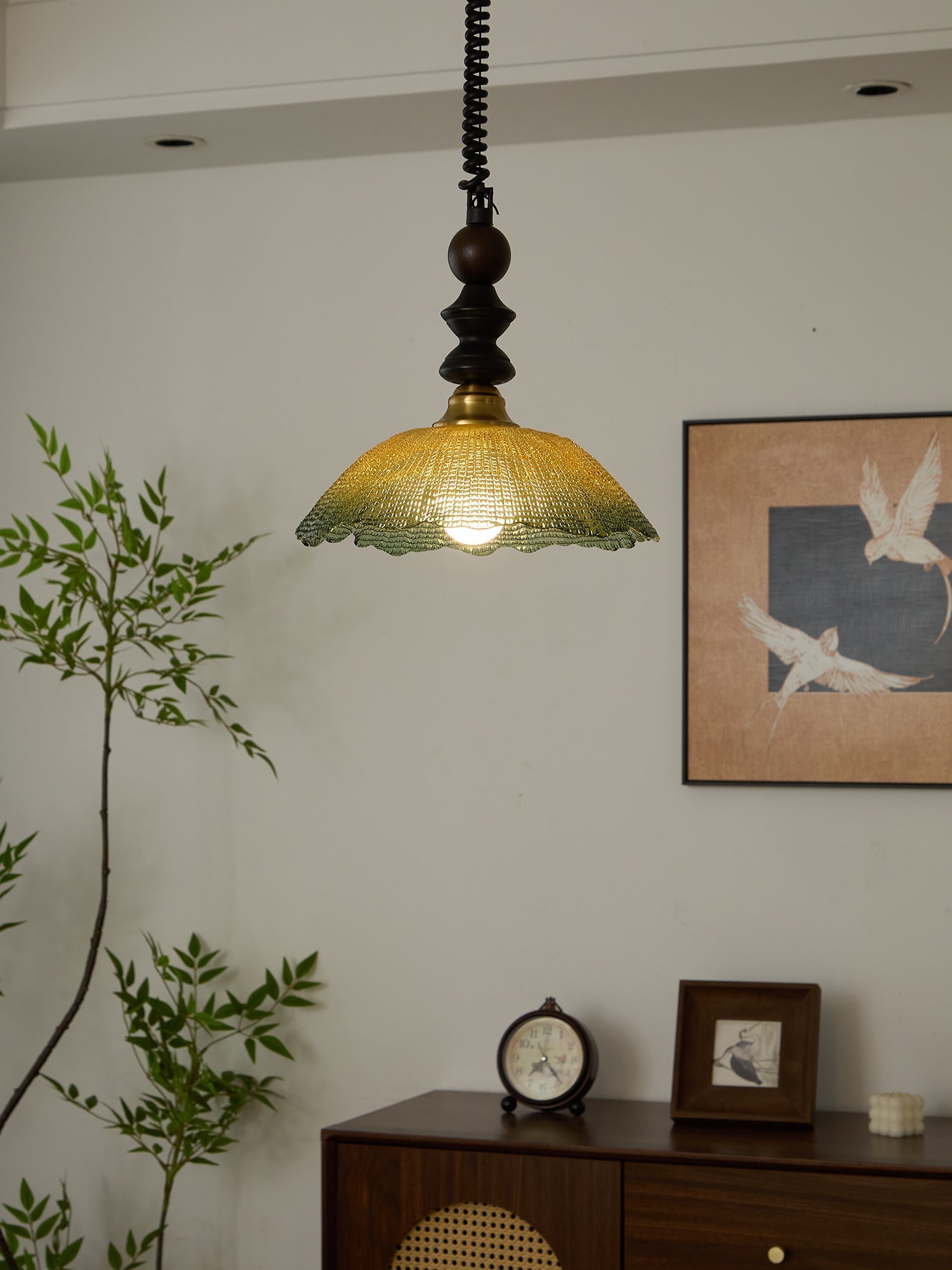 Nydoreth Elegance Vintage Art Wood Pendant Lamp - Letslighting