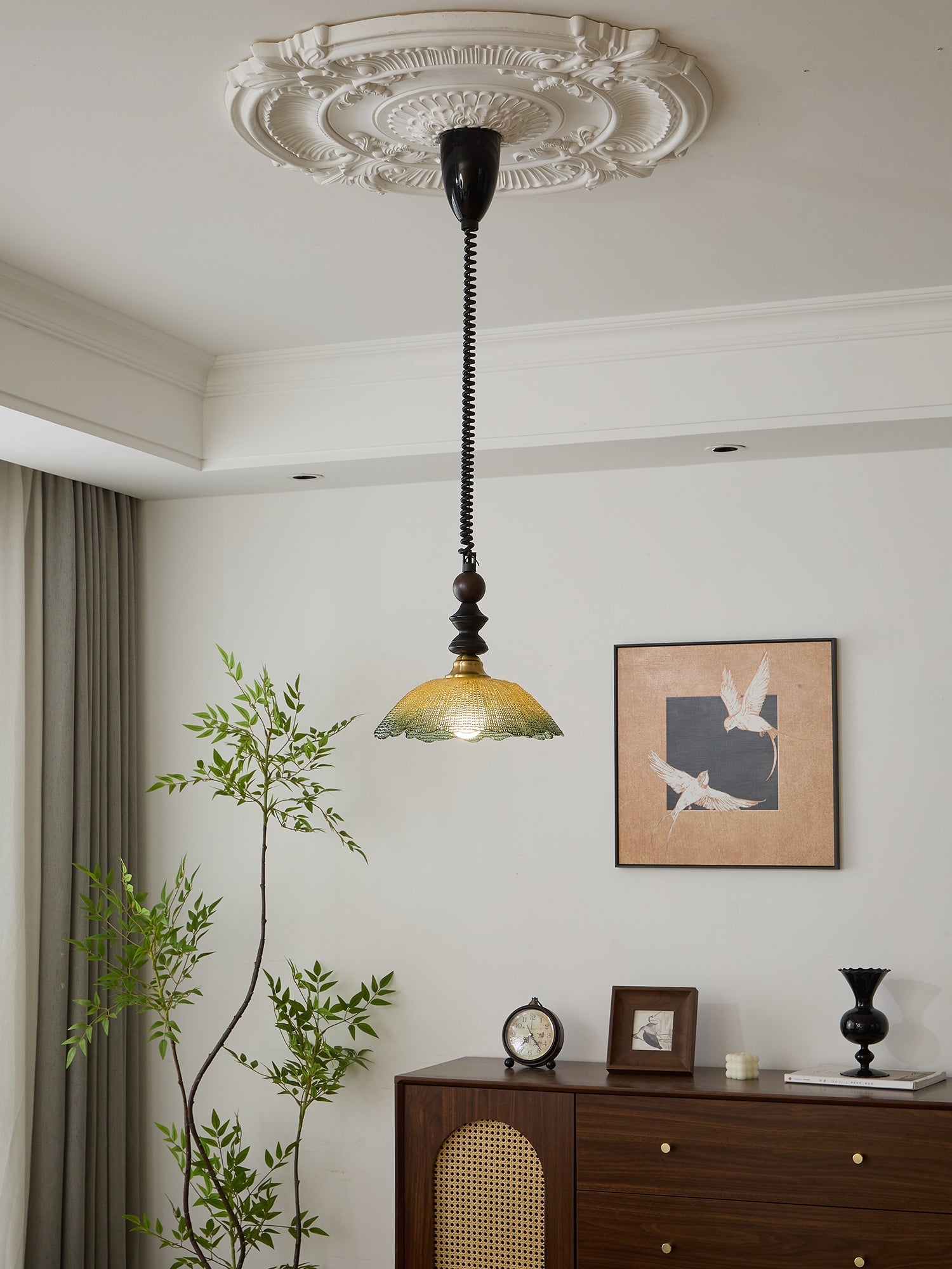 Nydoreth Elegance Vintage Art Wood Pendant Lamp - Letslighting