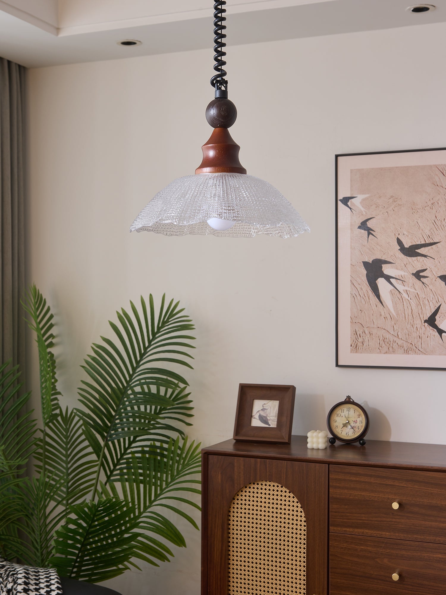 Nydoreth Elegance Vintage Art Wood Pendant Lamp - Letslighting