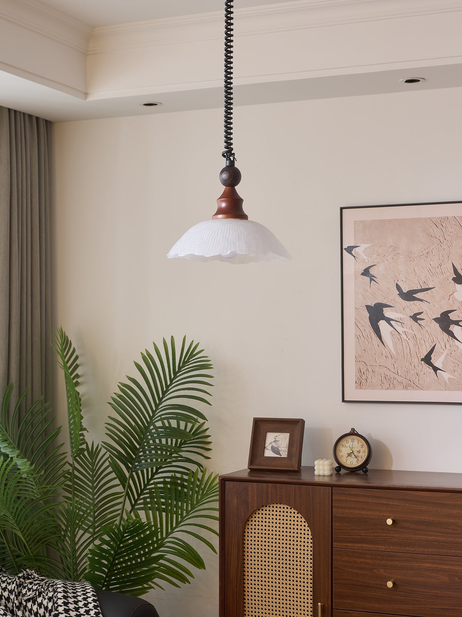 Nydoreth Elegance Vintage Art Wood Pendant Lamp - Letslighting