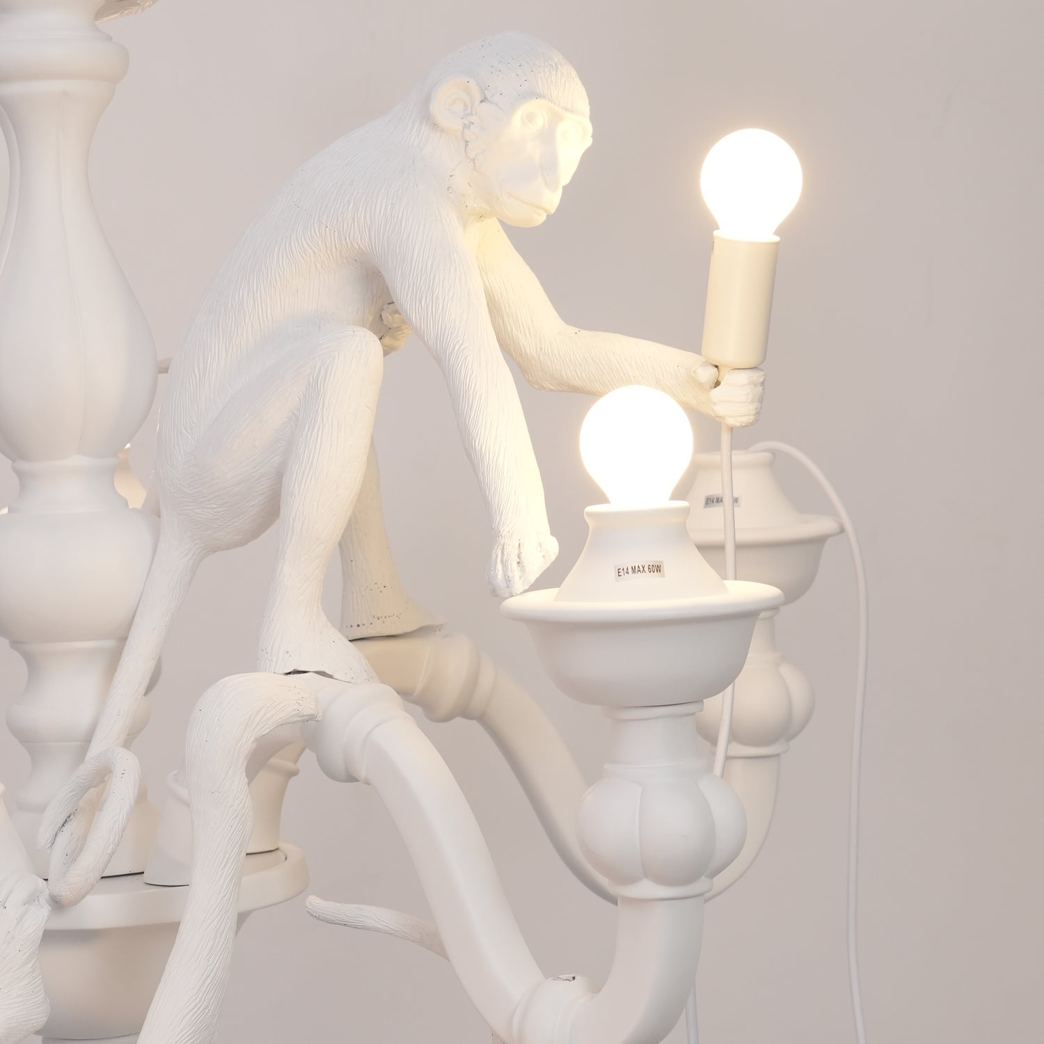 Lustra Chandelier Monkey Black Playful Sculpture - Letslighting