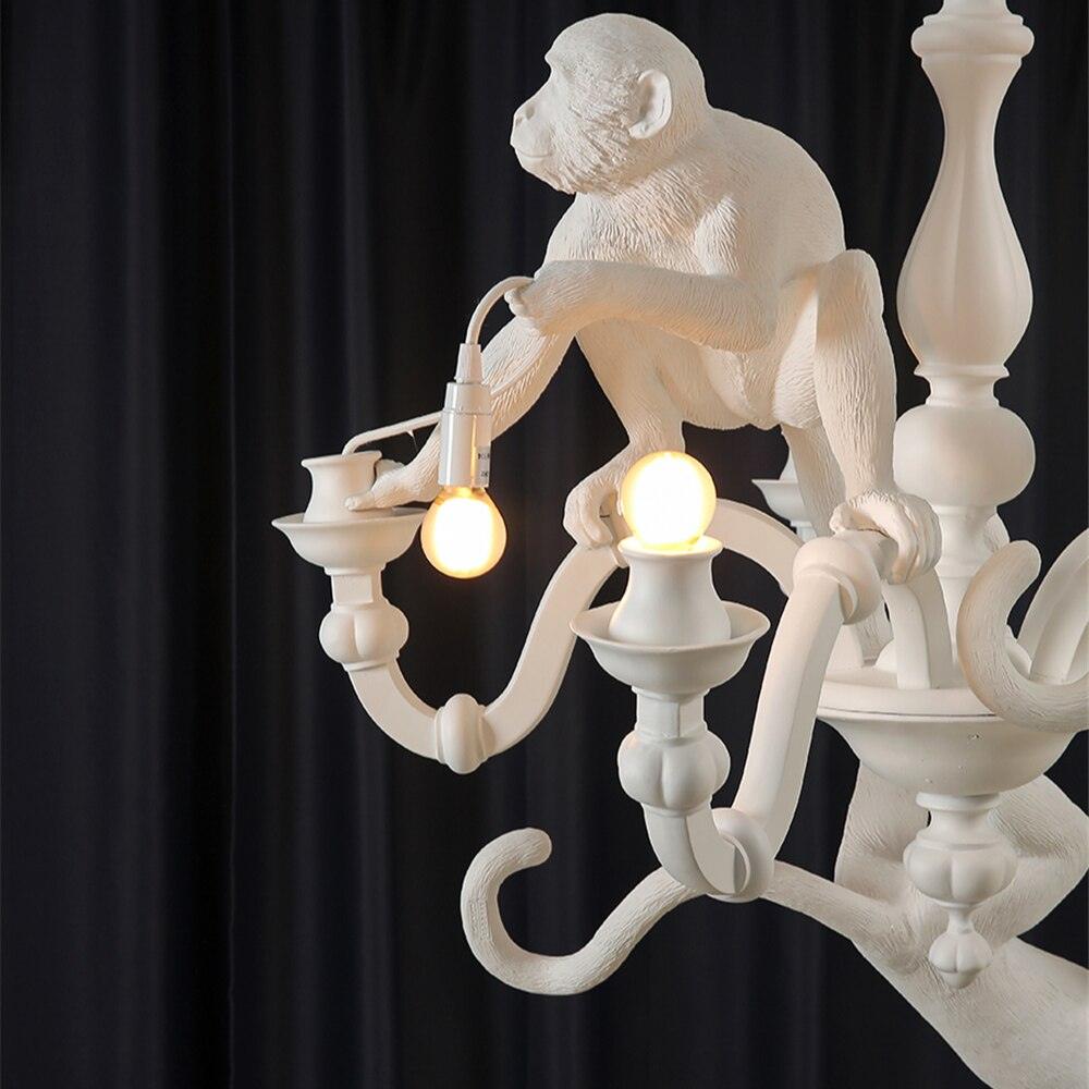 Lustra Chandelier Monkey Black Playful Sculpture - Letslighting