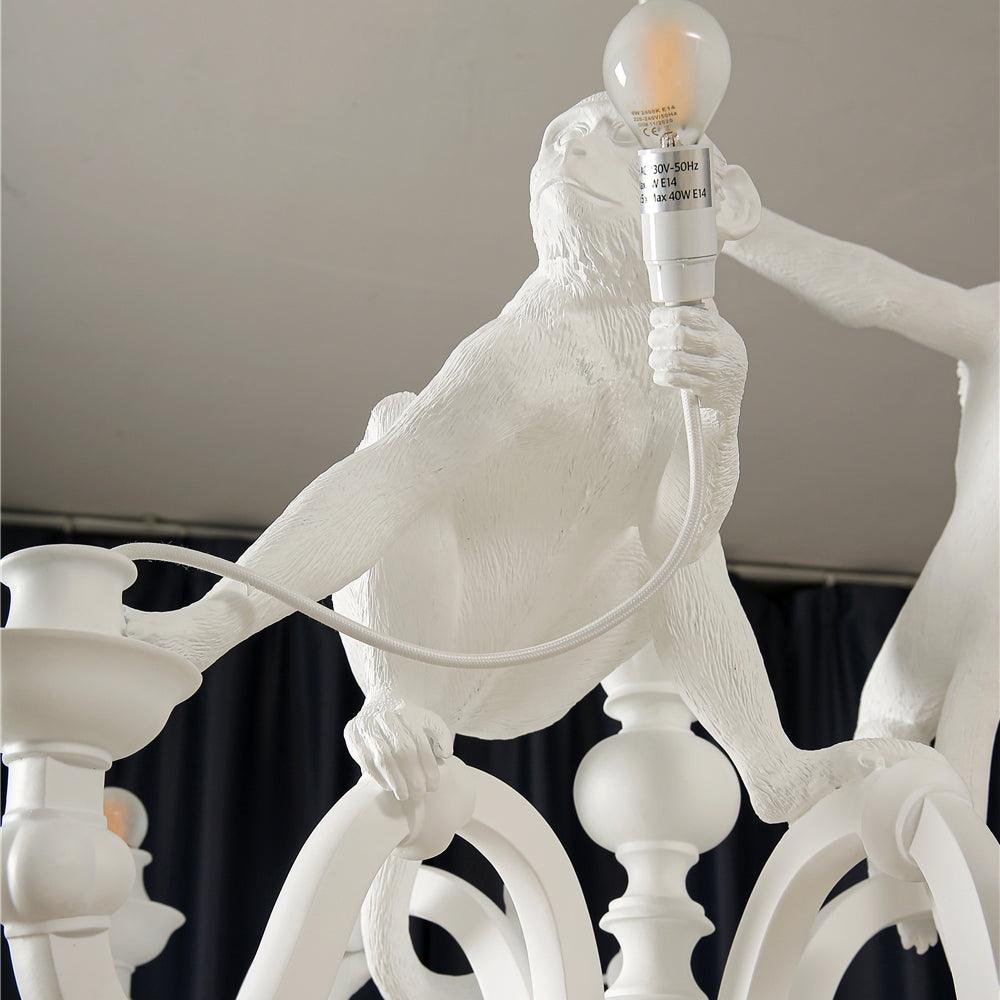 Lustra Chandelier Monkey Black Playful Sculpture - Letslighting