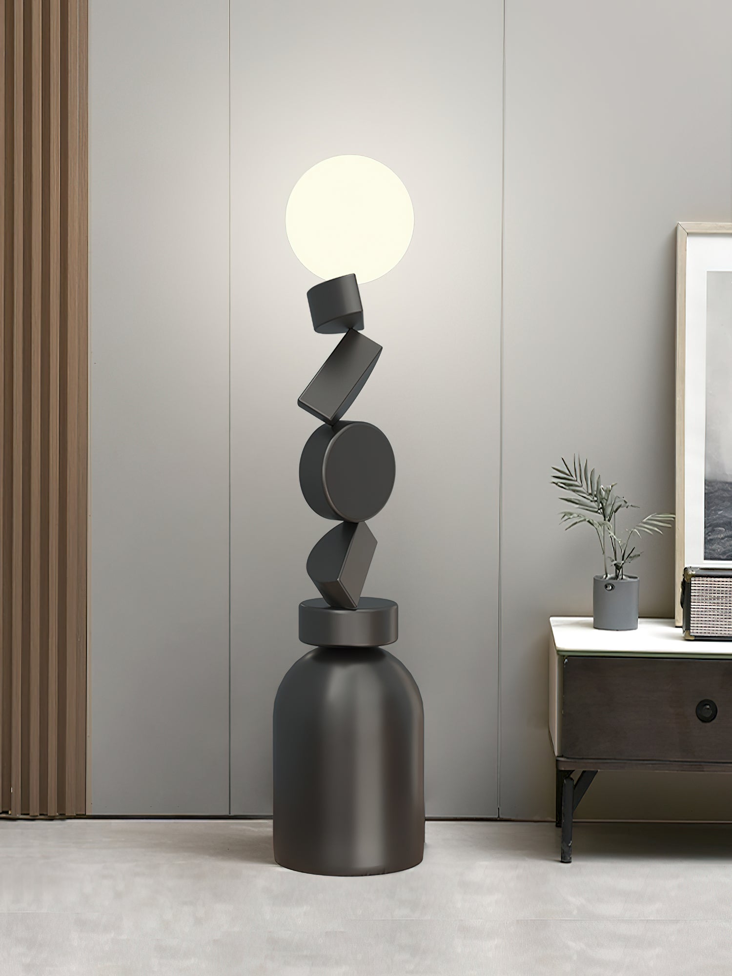 Floor Lamp Monolith Cube Black Base - Letslighting