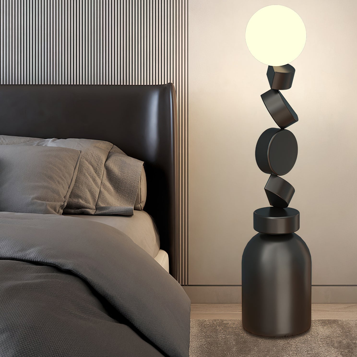 Floor Lamp Monolith Cube Black Base - Letslighting