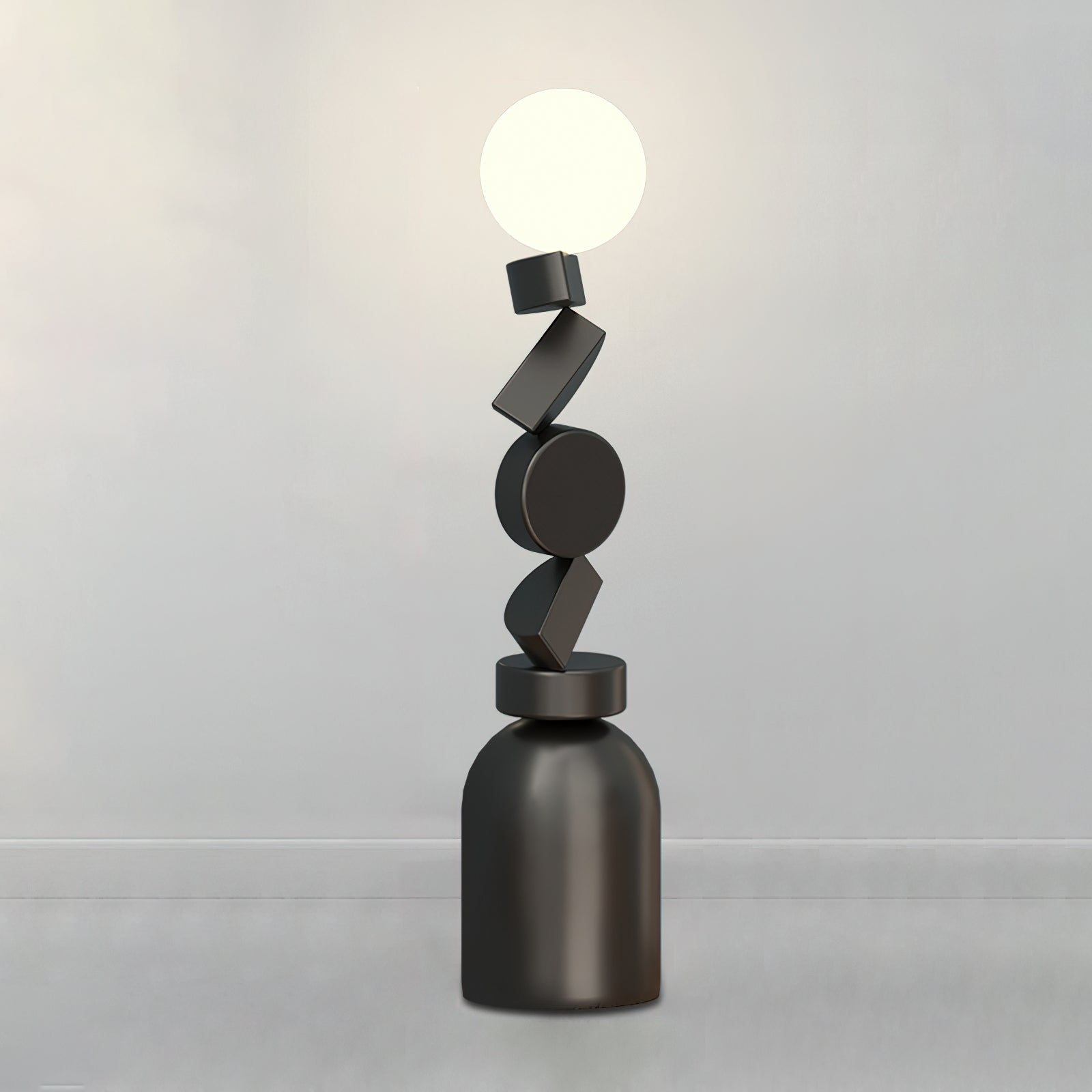 Floor Lamp Monolith Cube Black Base - Letslighting