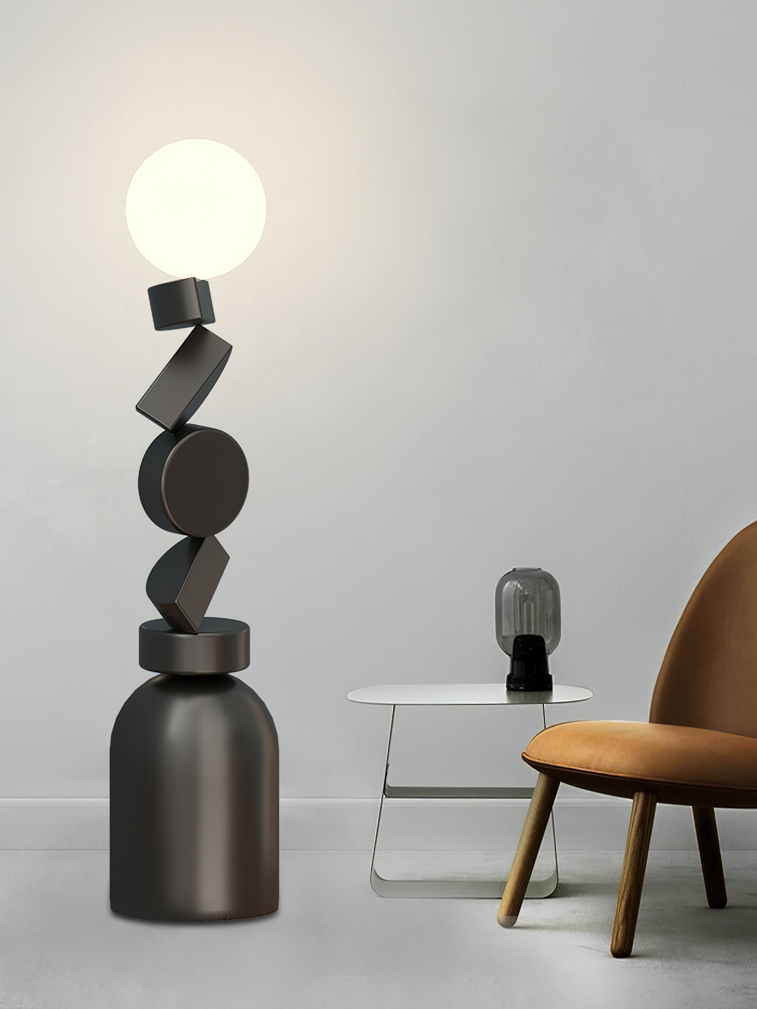 Floor Lamp Monolith Cube Black Base - Letslighting