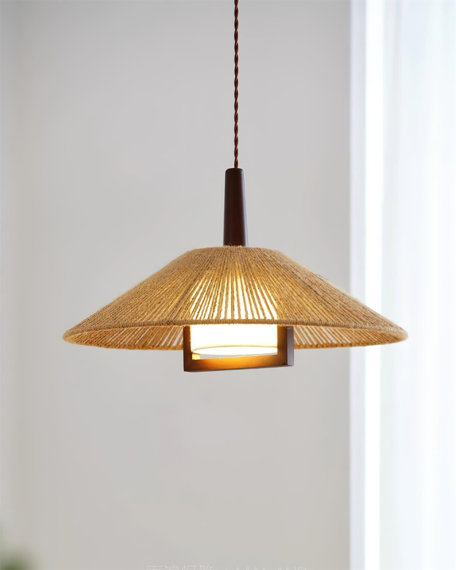 Fidoya Woven Rattan Cone Pendant Light - Letslighting