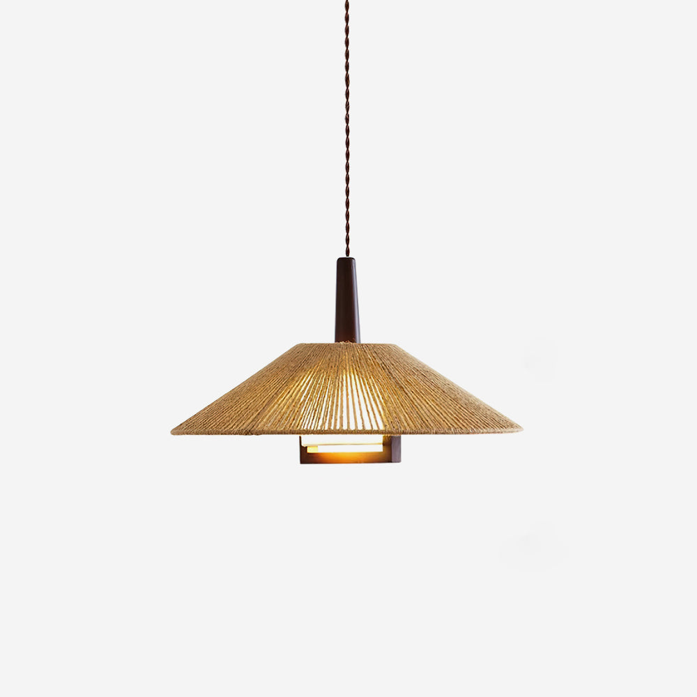Fidoya Woven Rattan Cone Pendant Light - Letslighting
