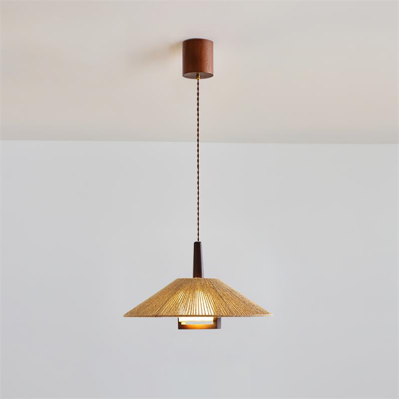 Fidoya Woven Rattan Cone Pendant Light - Letslighting