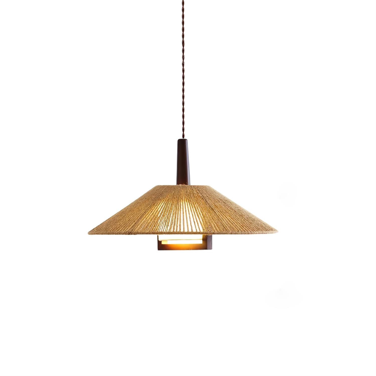 Fidoya Woven Rattan Cone Pendant Light - Letslighting