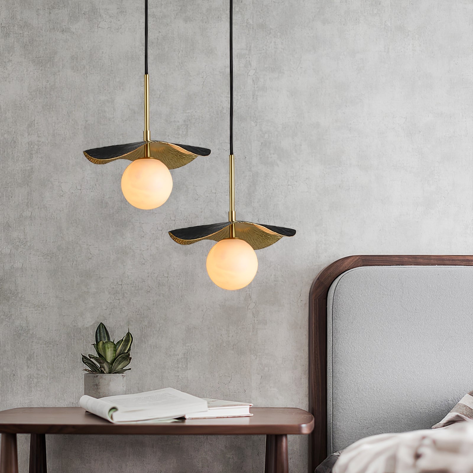 Zaraeen Modern Minimalist Brass Alabaster Pendant Light - Letslighting