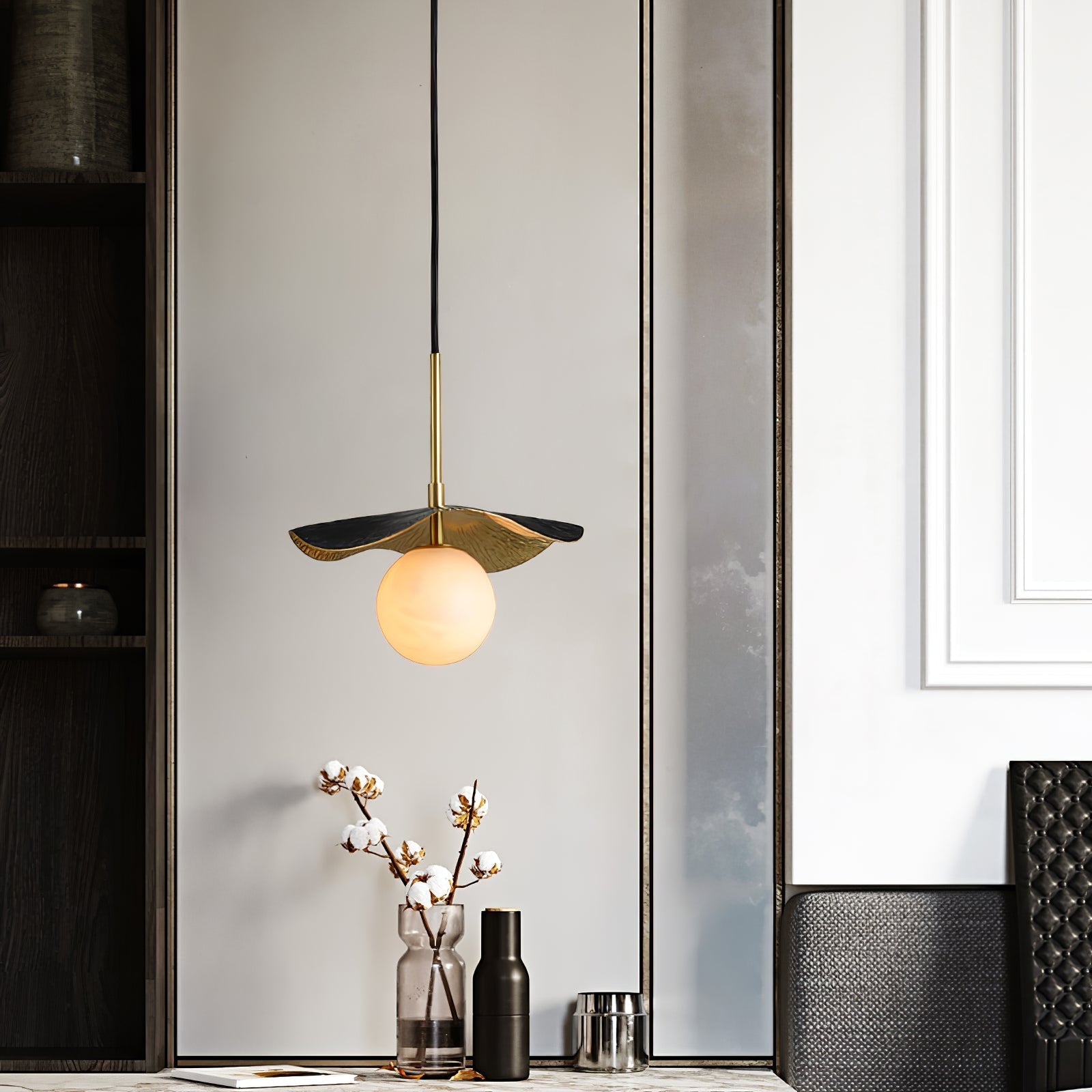 Zaraeen Modern Minimalist Brass Alabaster Pendant Light - Letslighting
