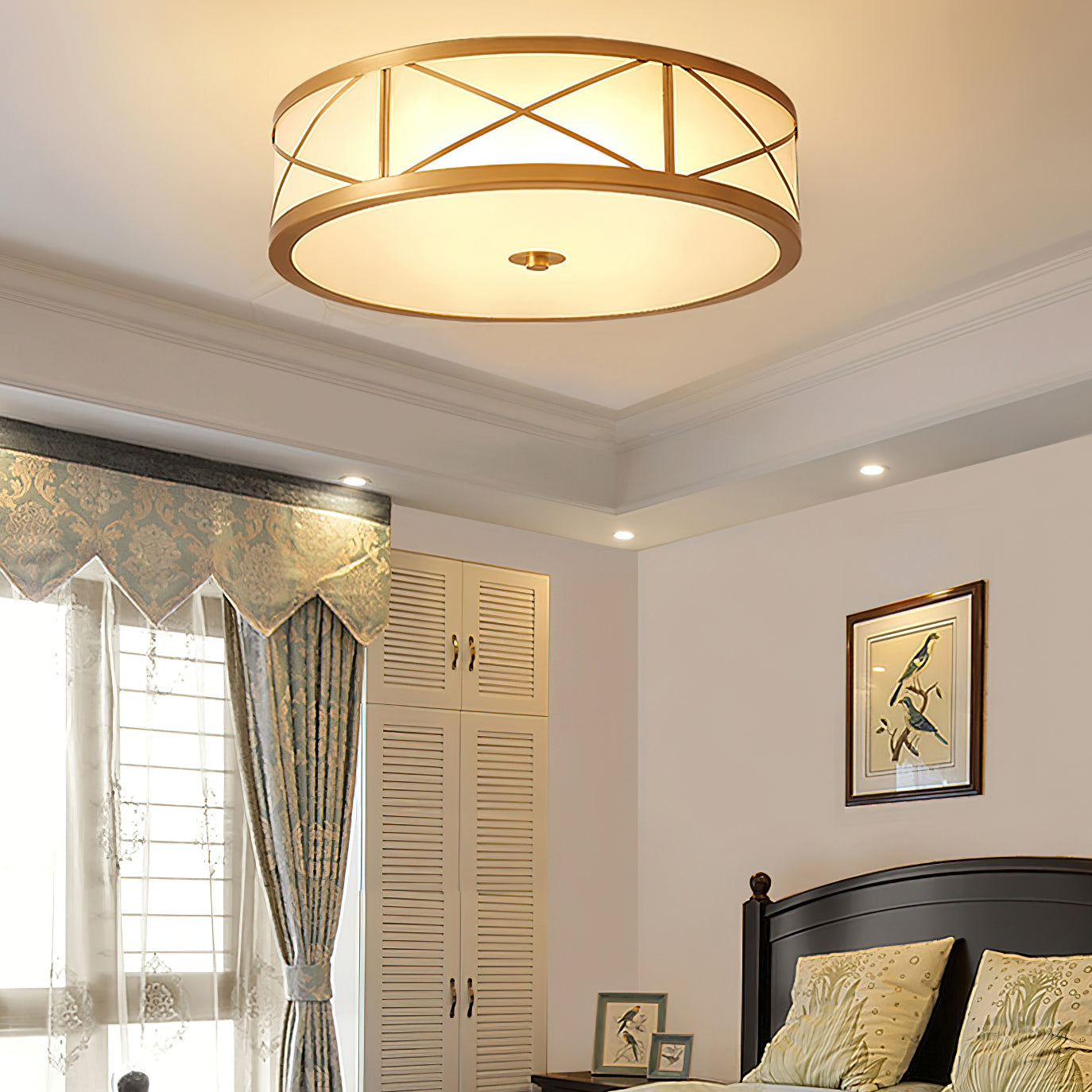 Vovene Modern Minimalist Brass Glass Ceiling Light - Letslighting