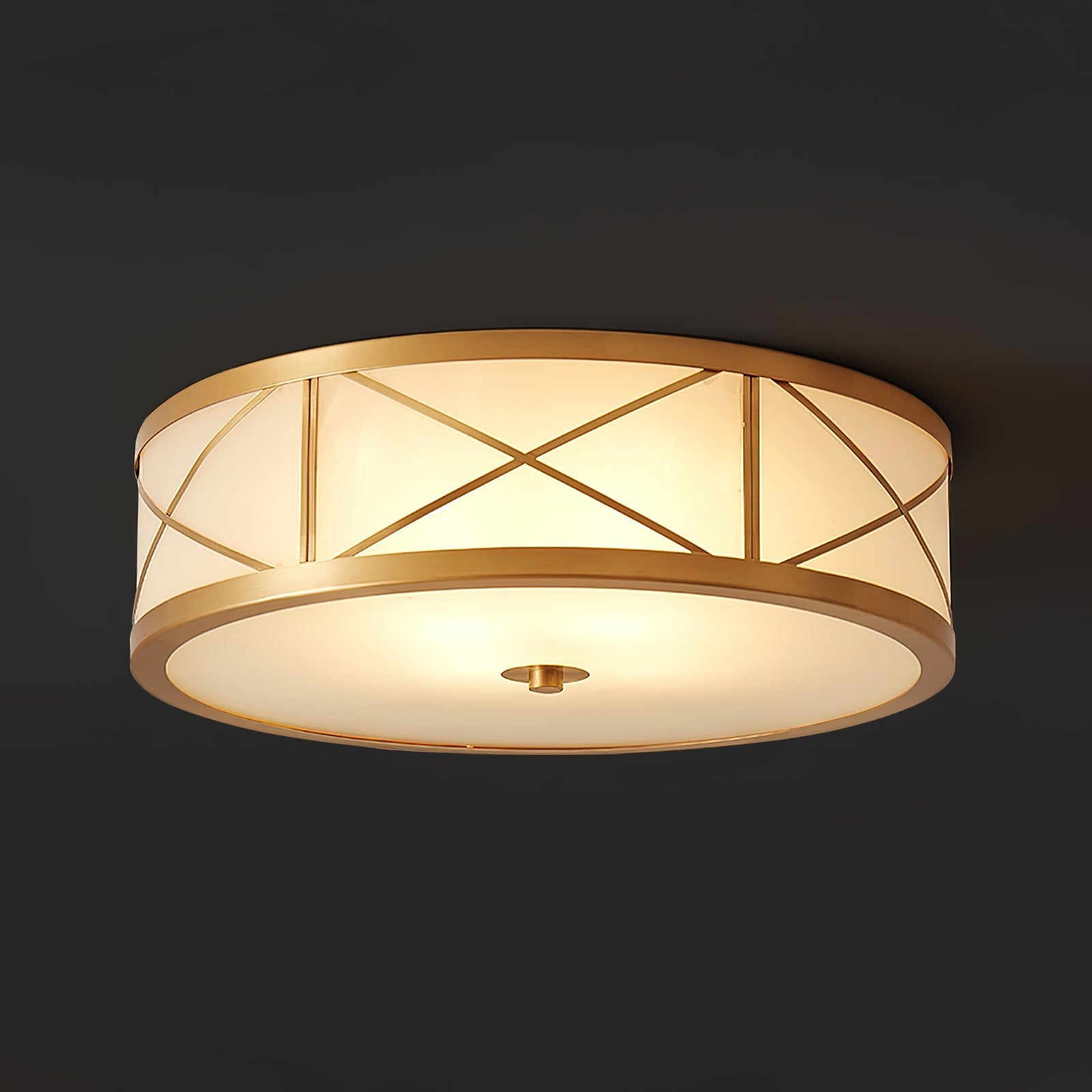 Vovene Modern Minimalist Brass Glass Ceiling Light - Letslighting