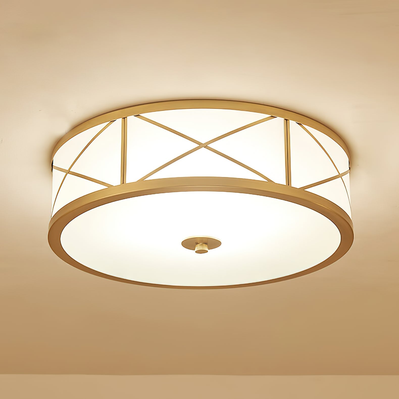 Vovene Modern Minimalist Brass Glass Ceiling Light - Letslighting
